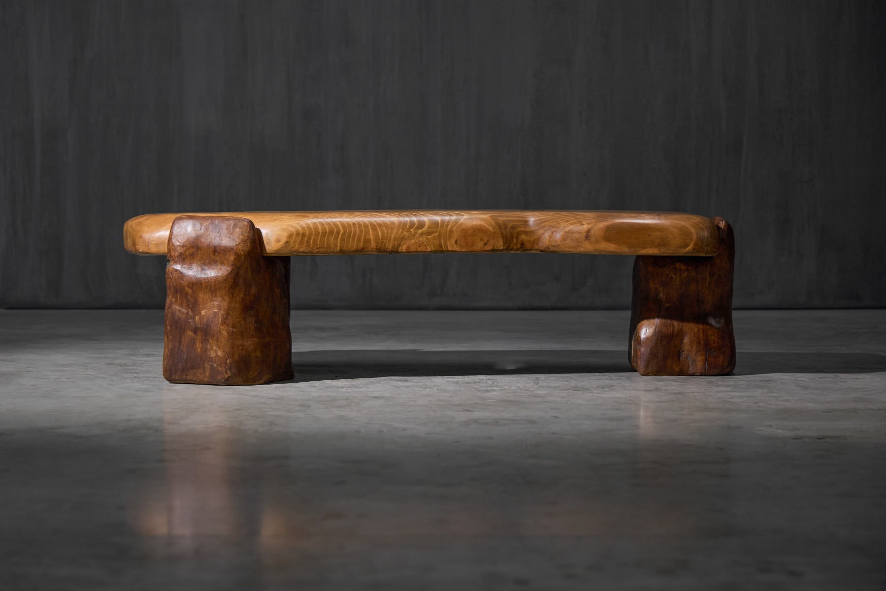 Expressive sculpted coffee table with bold mass
