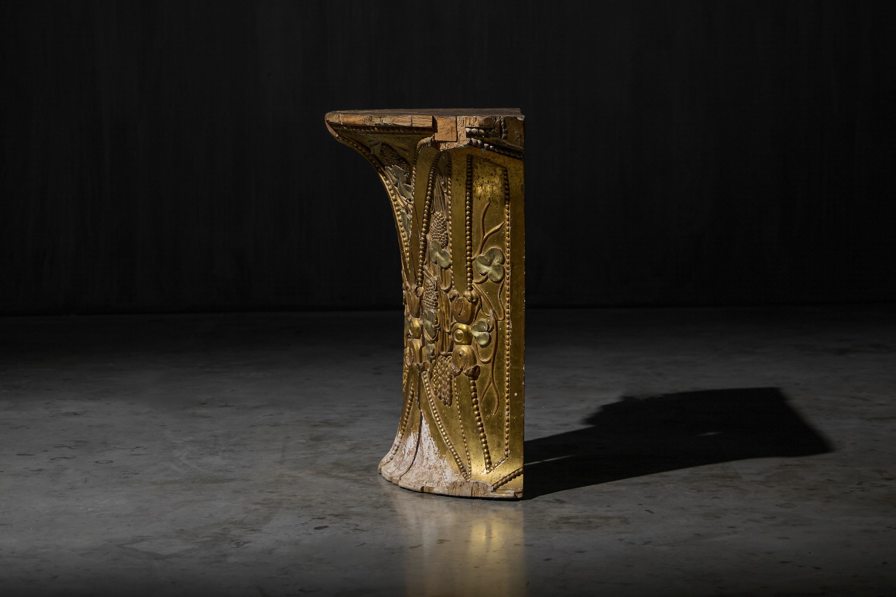 French style Rococo demilune console in giltwood