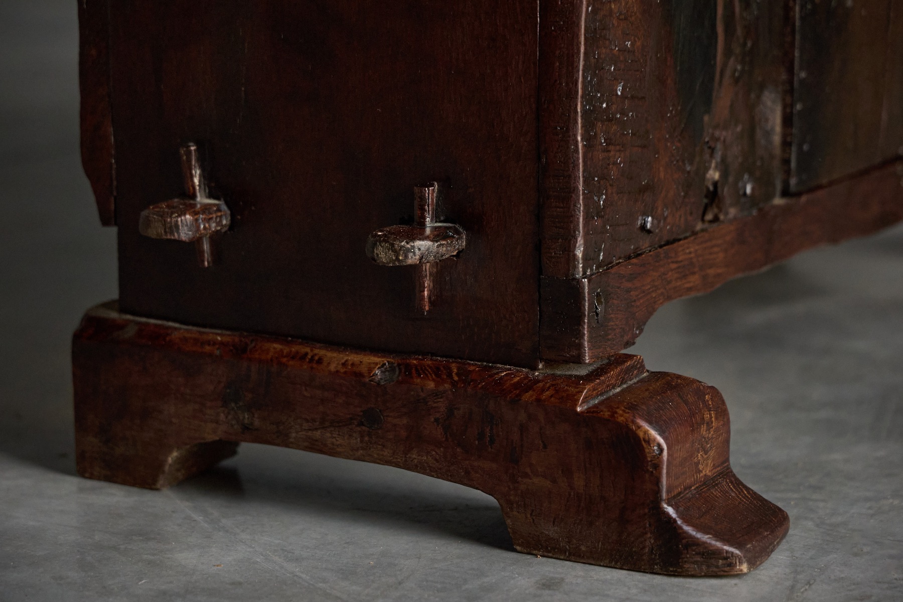 Authentic folk art cabinet with timeworn surface