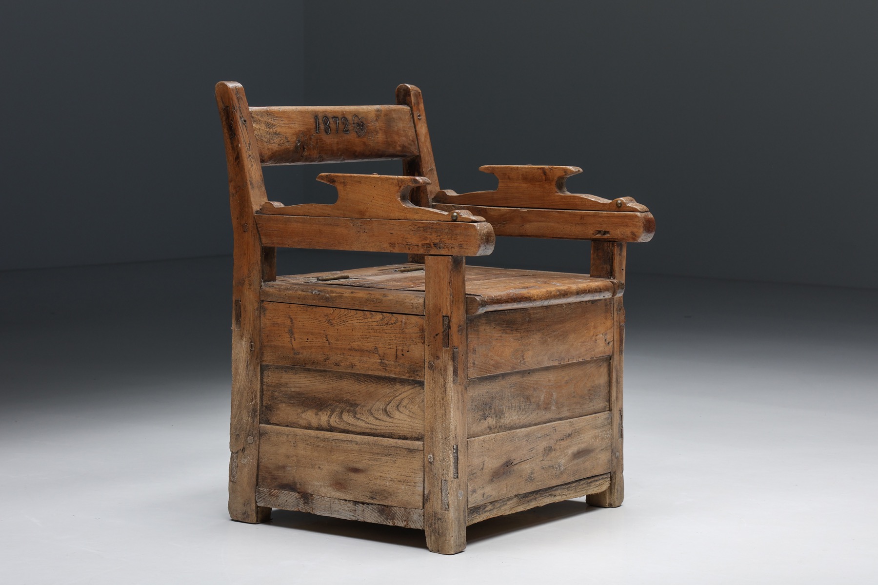 Handcrafted French rural armchair antique piece