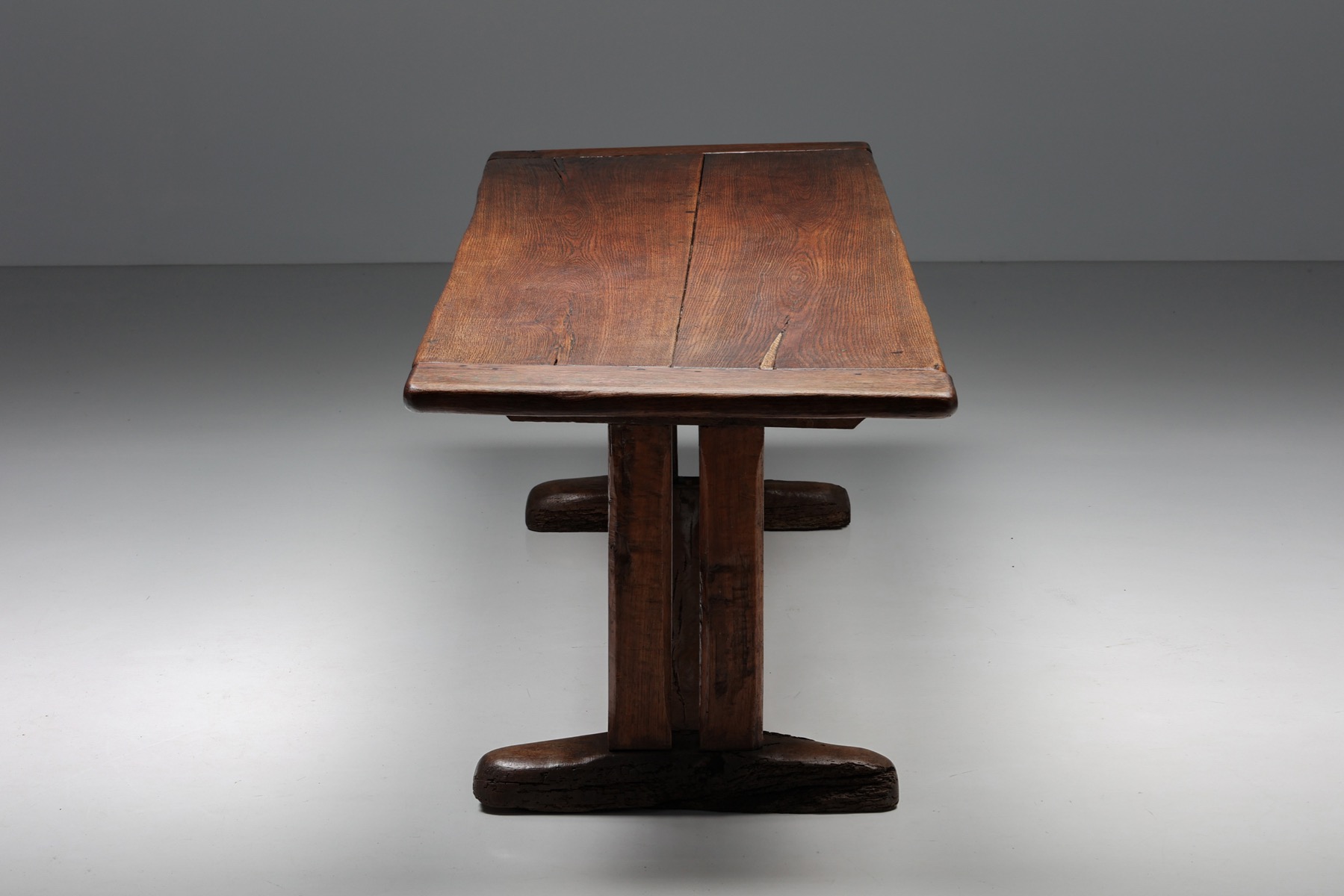 Handcrafted rustic dining table in solid wood