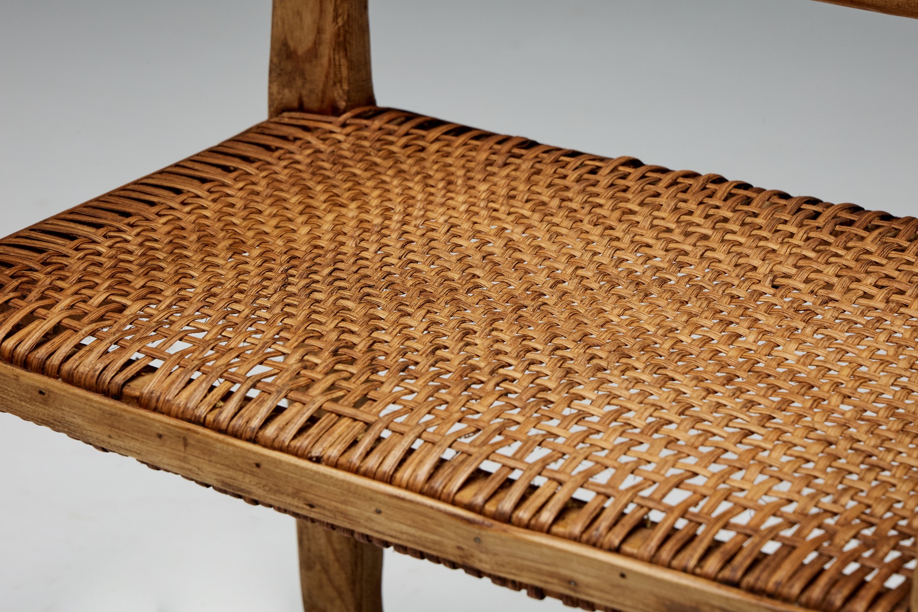 Handcrafted wabi sabi armchair in solid wood