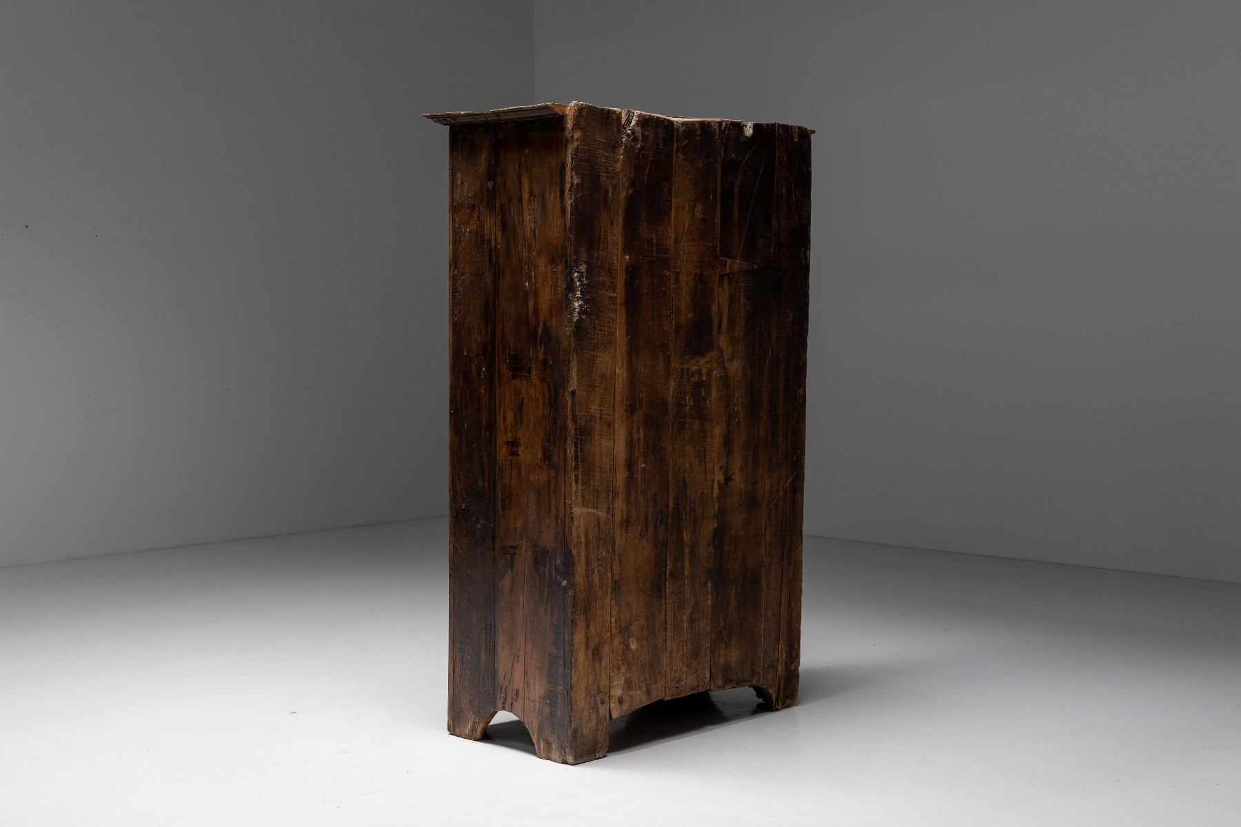 Handcrafted wabi sabi cabinet in solid wood