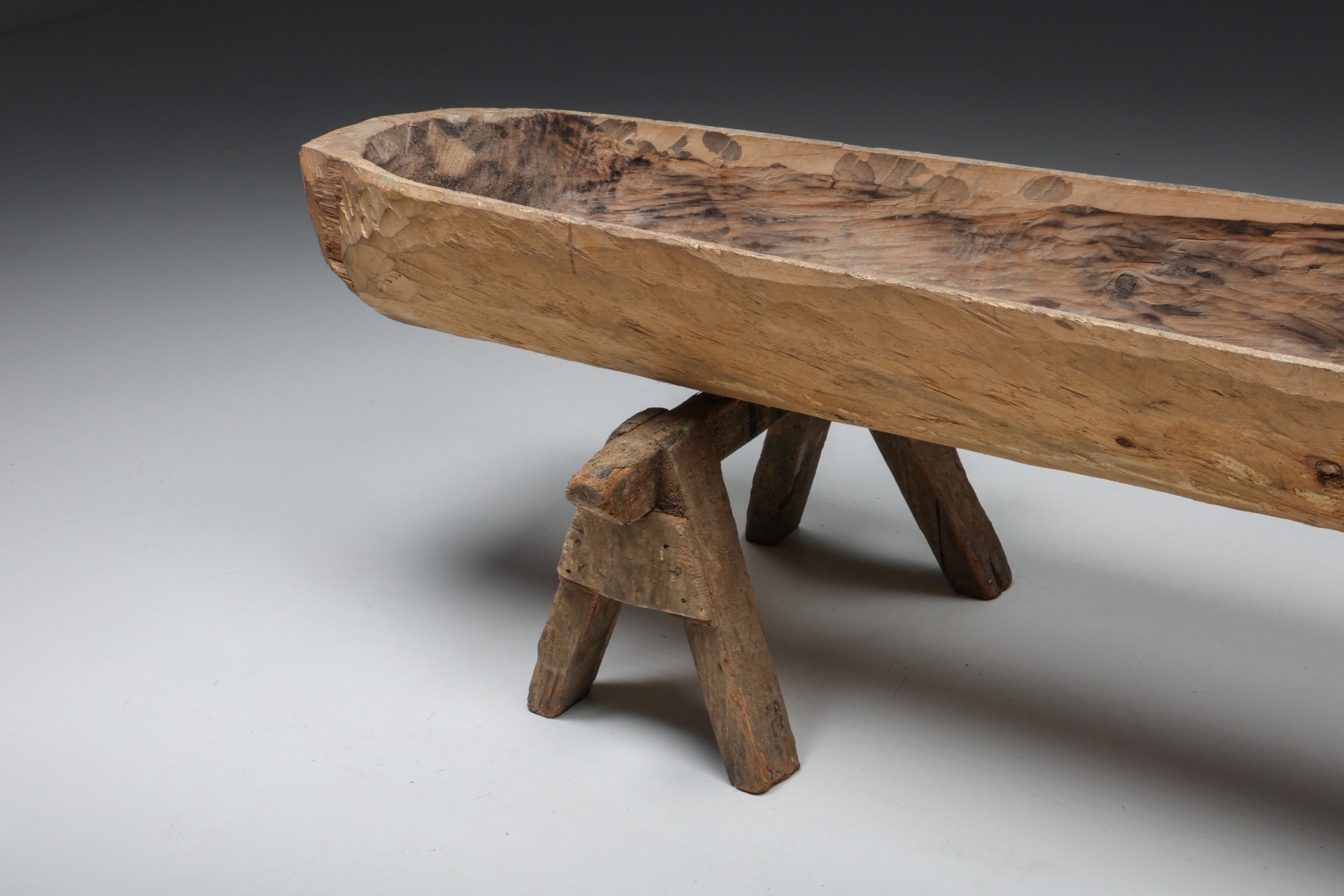 Handcrafted wabi sabi console in solid wood