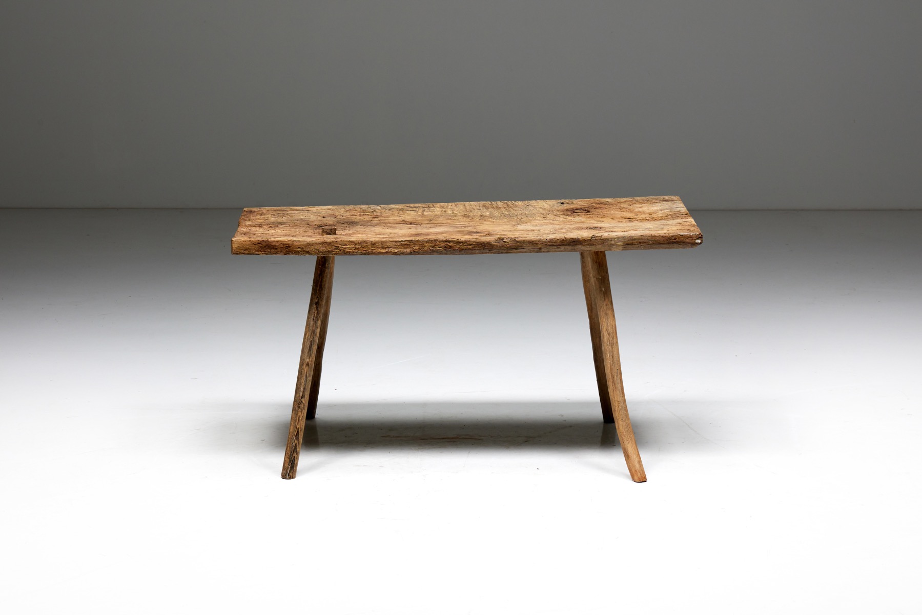 Handcrafted wabi sabi side table in solid wood