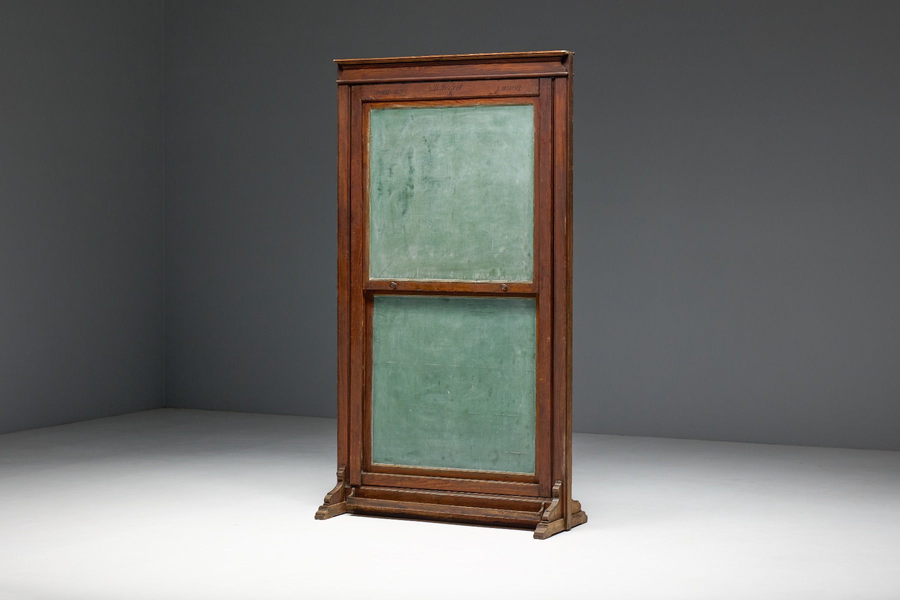 Industrial era rotating school chalkboard from the 1900s
