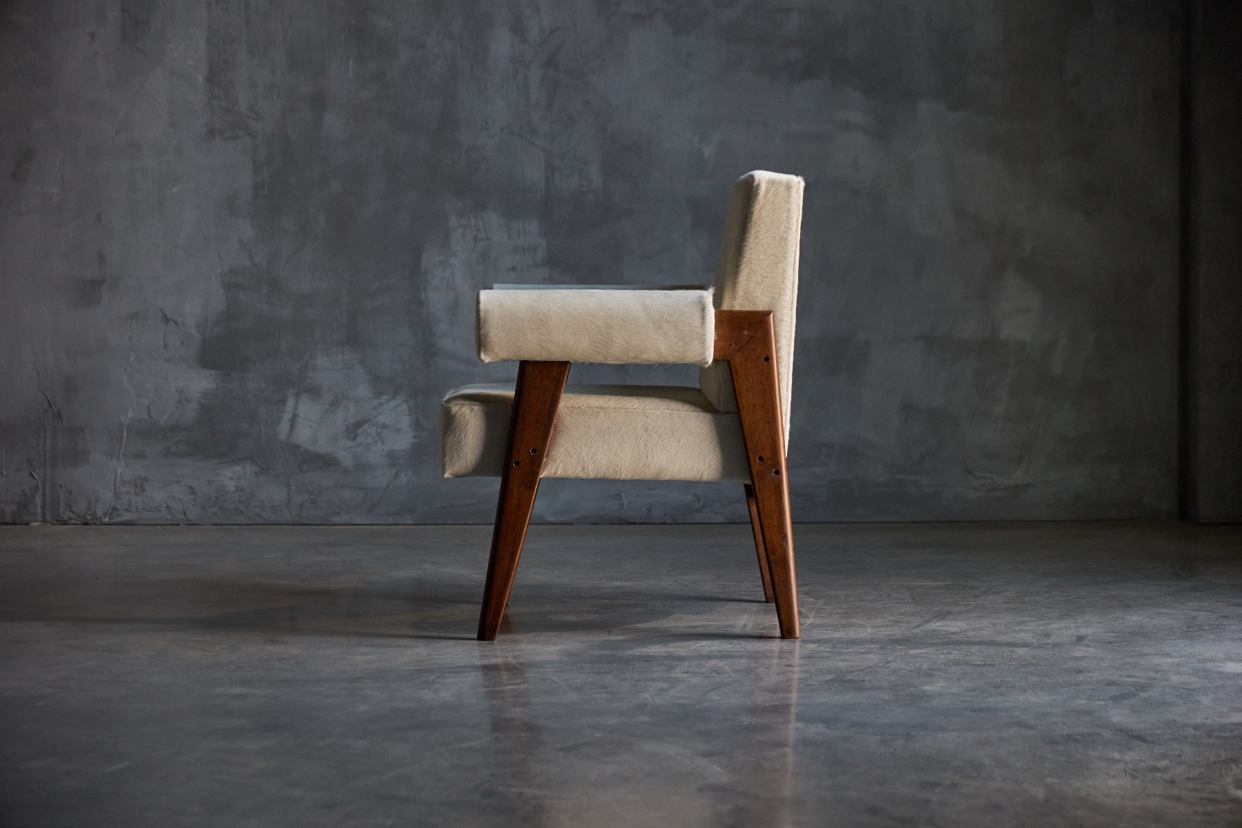 Collectible 1955 modernist armchair from the Chandigarh project