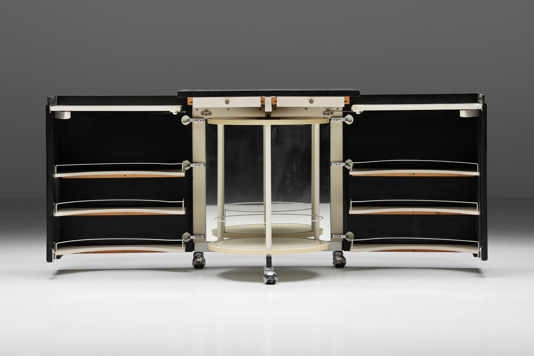 Mid century brutalist bar cart from the 1970s