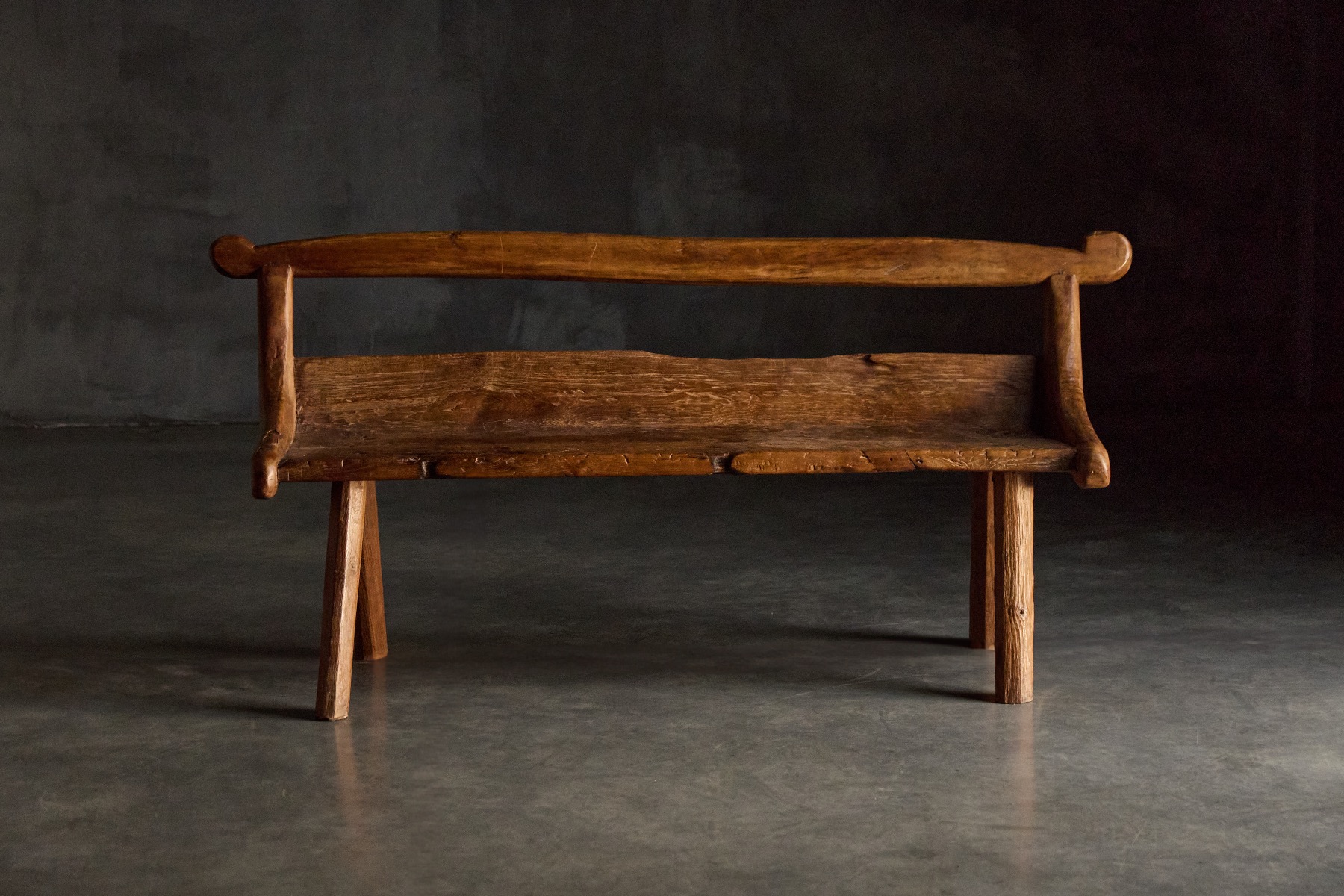 Mid century brutalist rustic bench