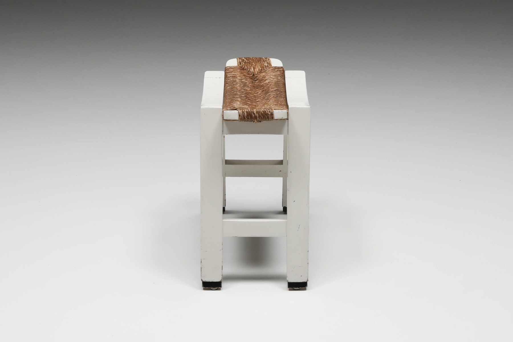 Mid century bureau stools with rush seat from the 1950s