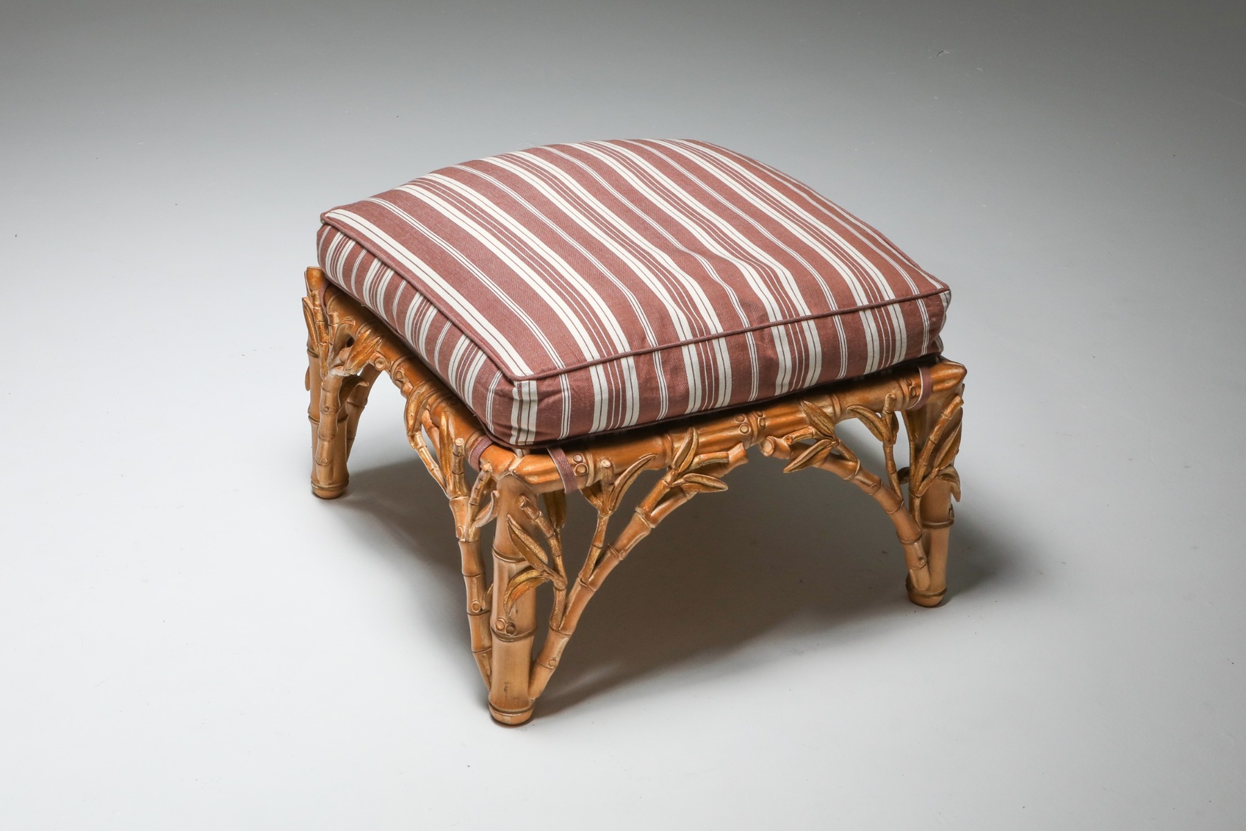 Mid century modern bamboo ottomans from the 1970s