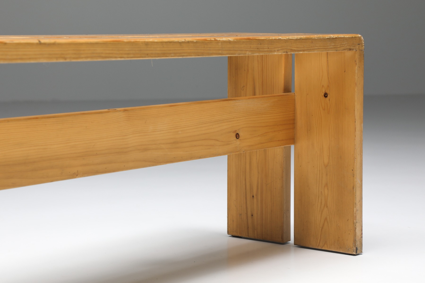 Mid century modern bench by Charlotte Perriand from the 1960s