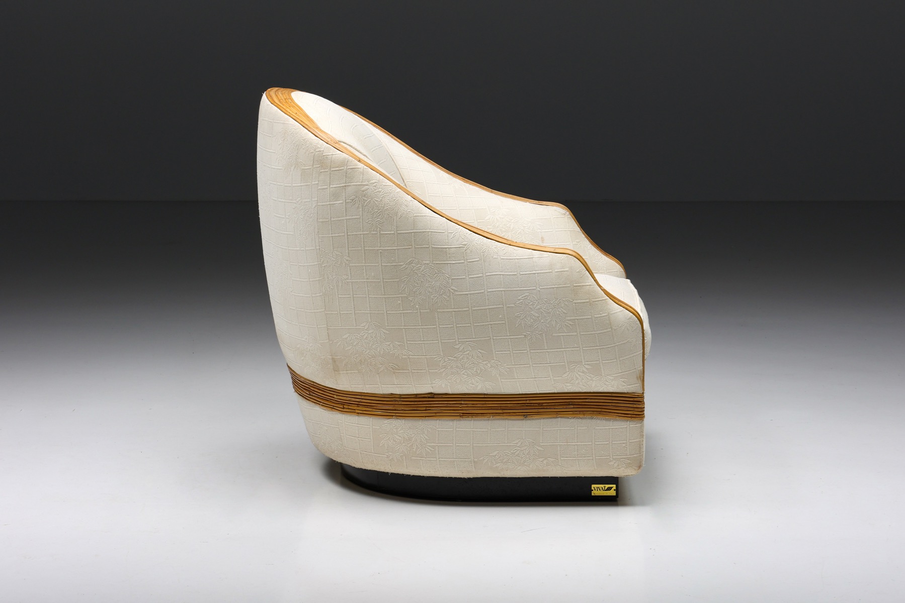 Mid century modern bergere chair from the 1970s style