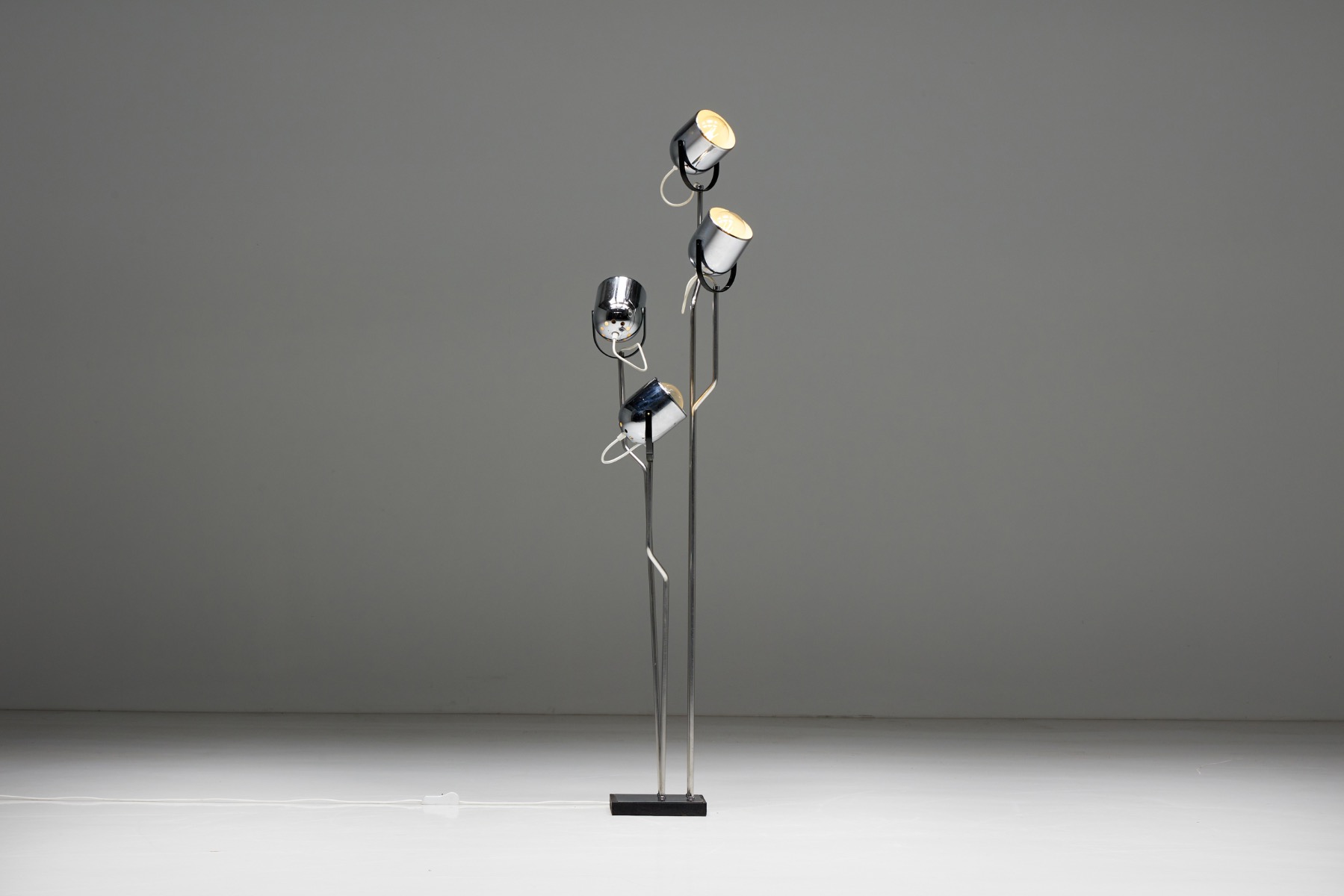 Mid century modern chrome floor lamp by Goffredo Reggiani
