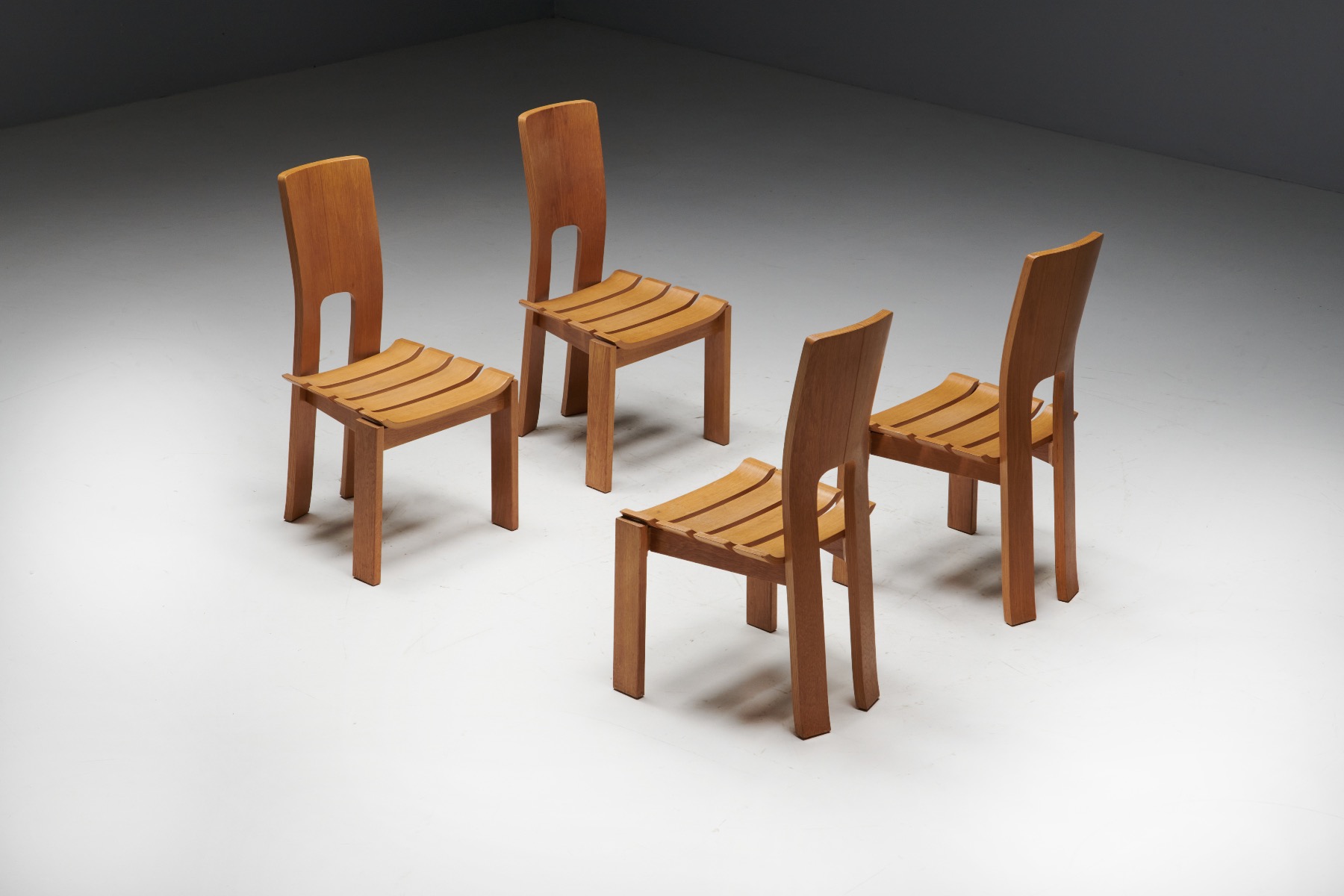 Mid century modern Scandinavian dining chairs set of six
