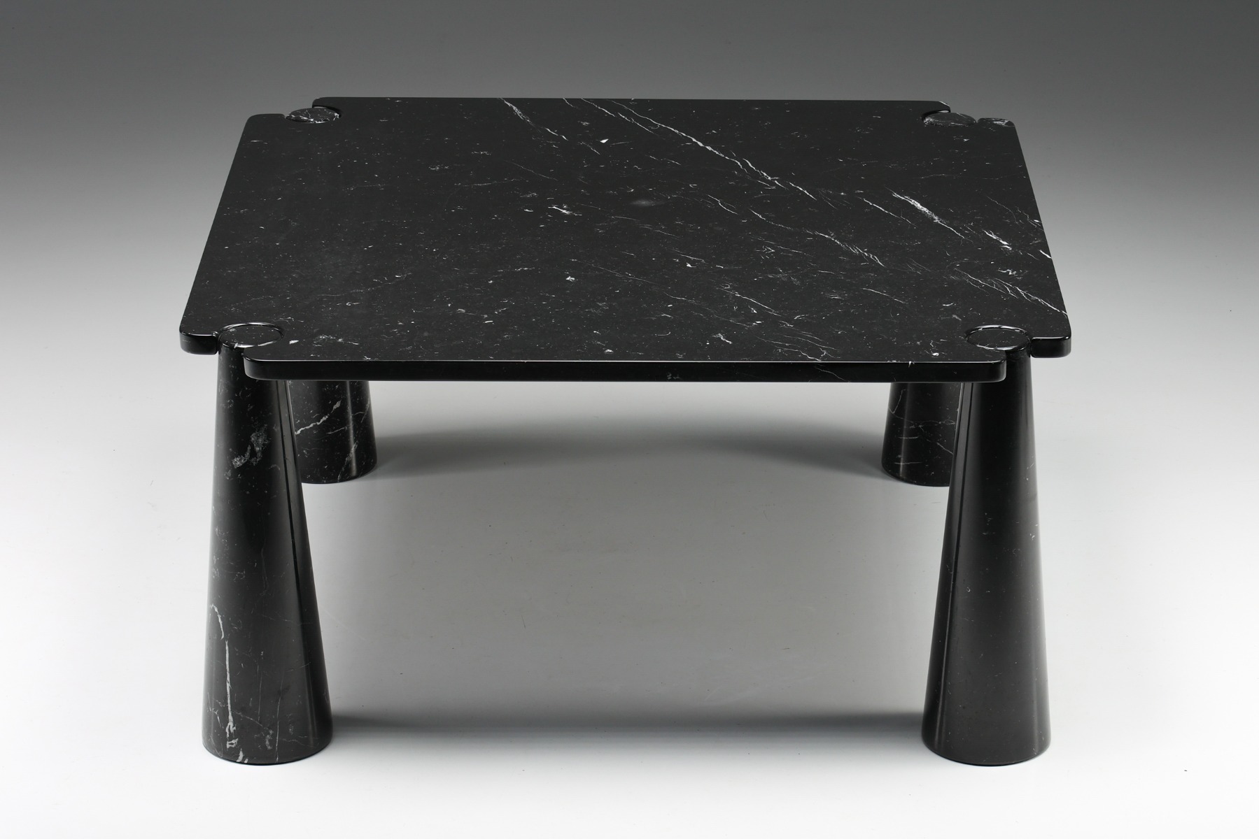 Mid century modern square marble dining table from the 1970s