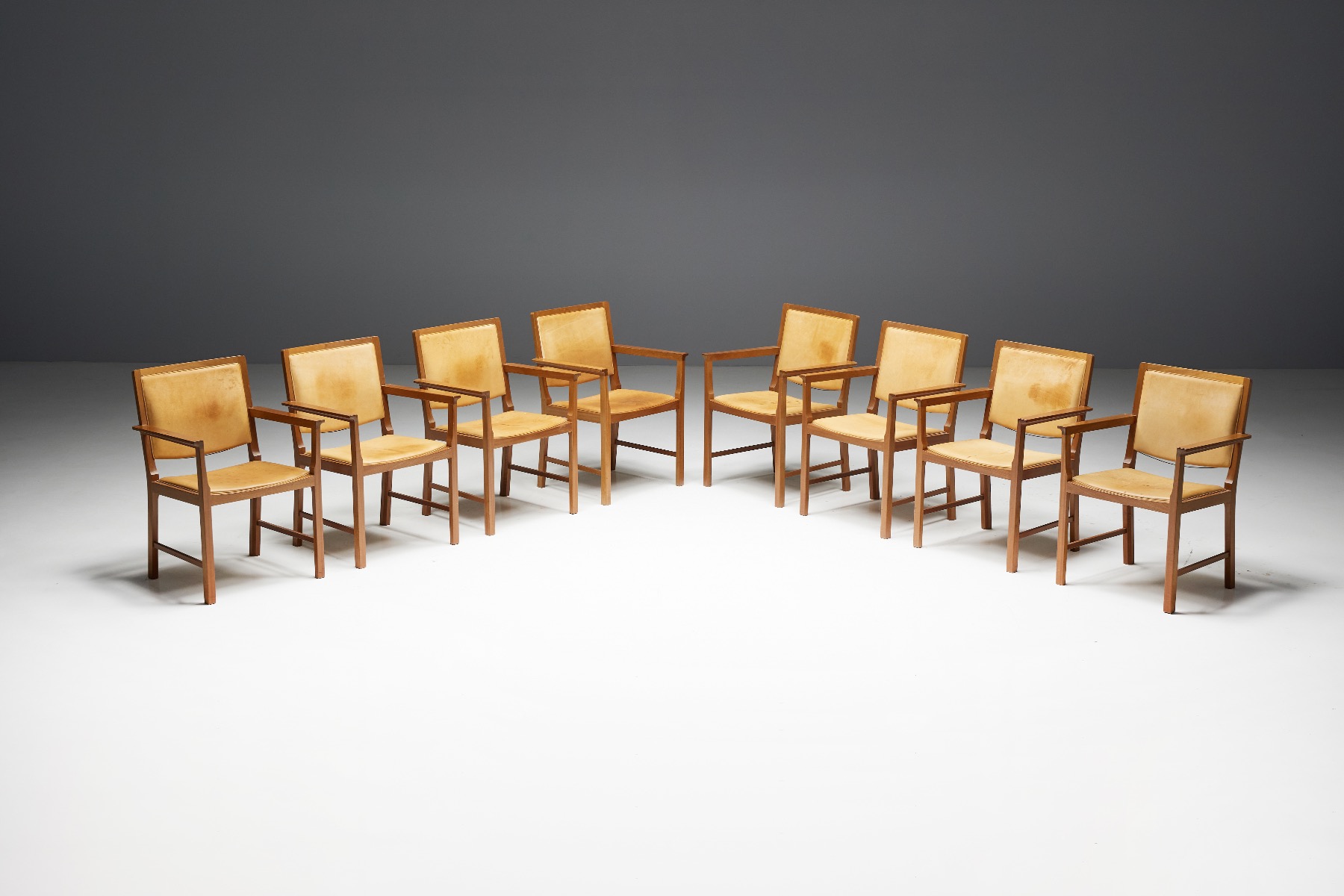 Mid century Scandinavian leather seating chairs