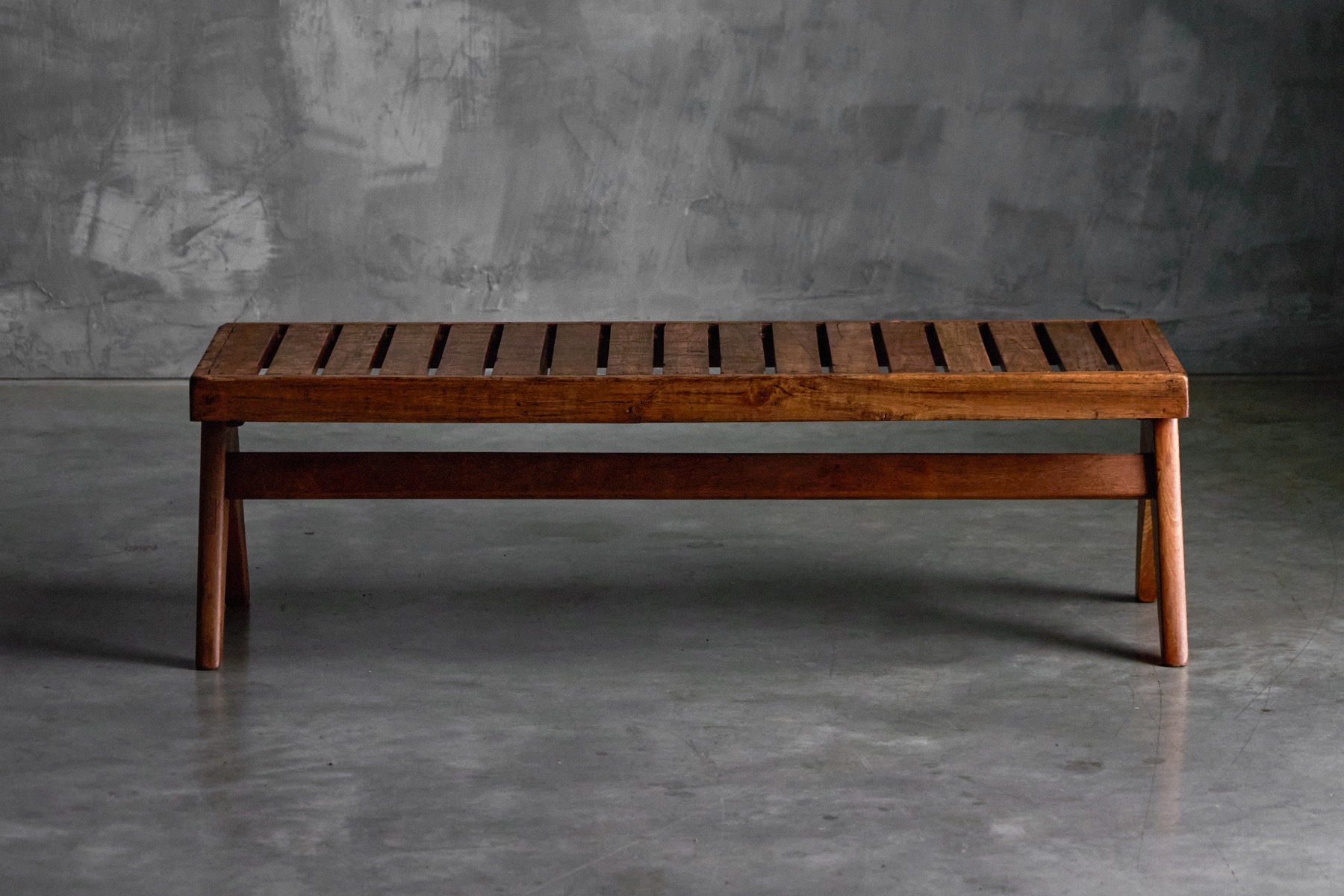 1950s modernist bench crafted in solid teak
