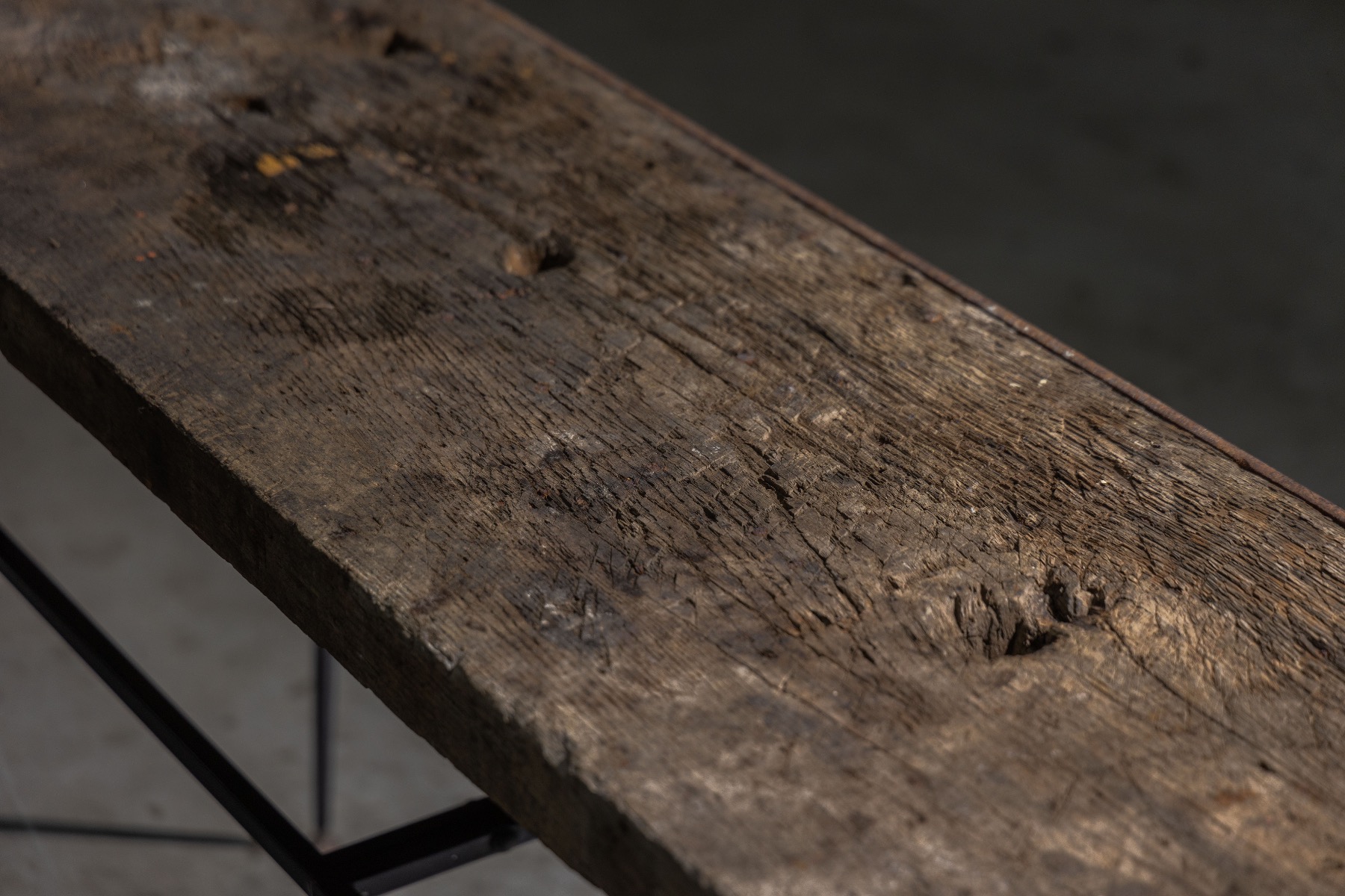 Modern entryway table with industrial character