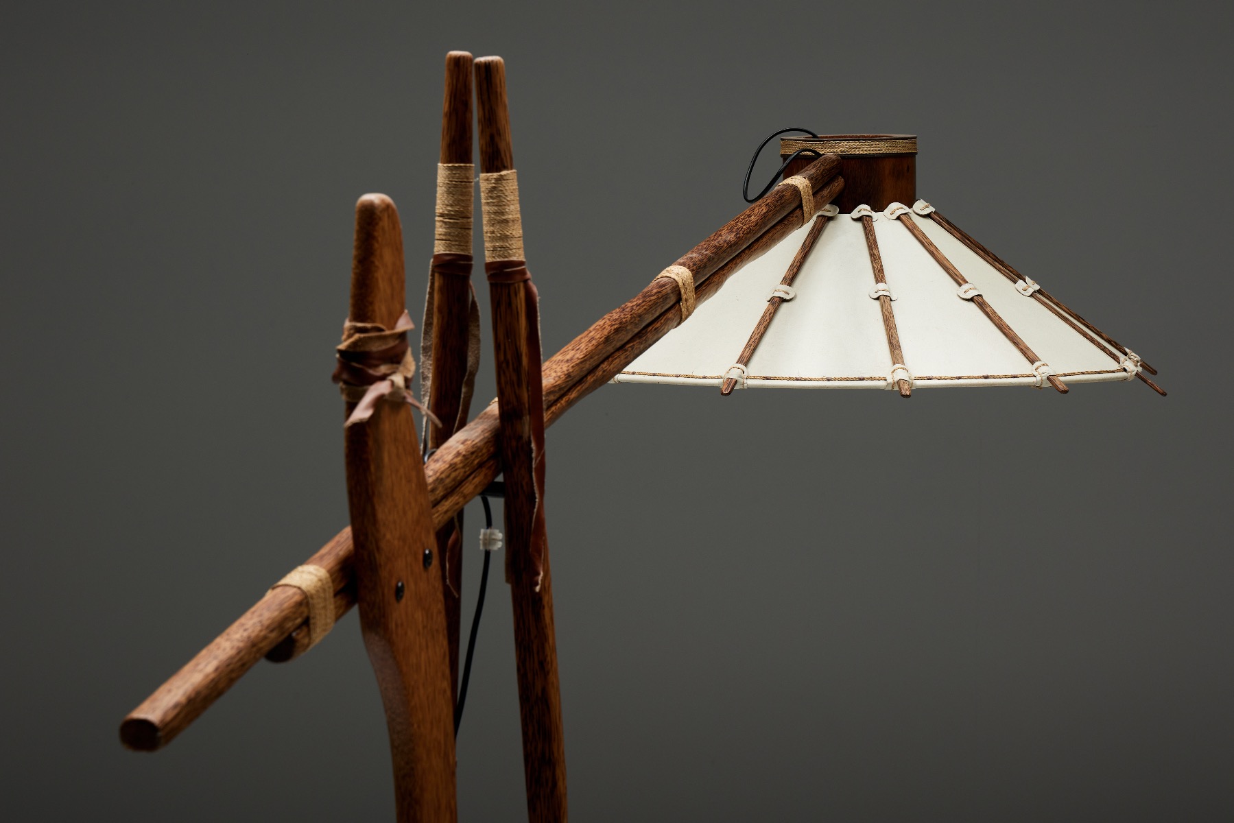 Modern arc floor lamp in studio craft style from the 1990s