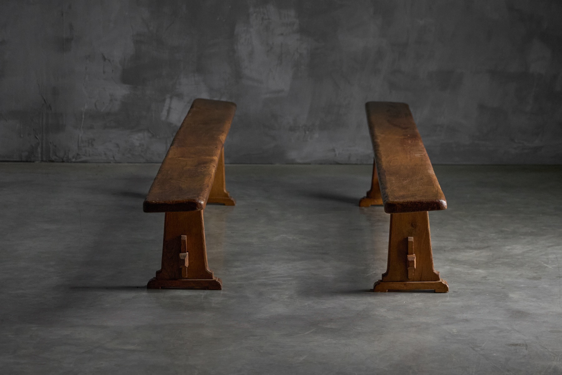 Mountain style bench with alpine rustic construction