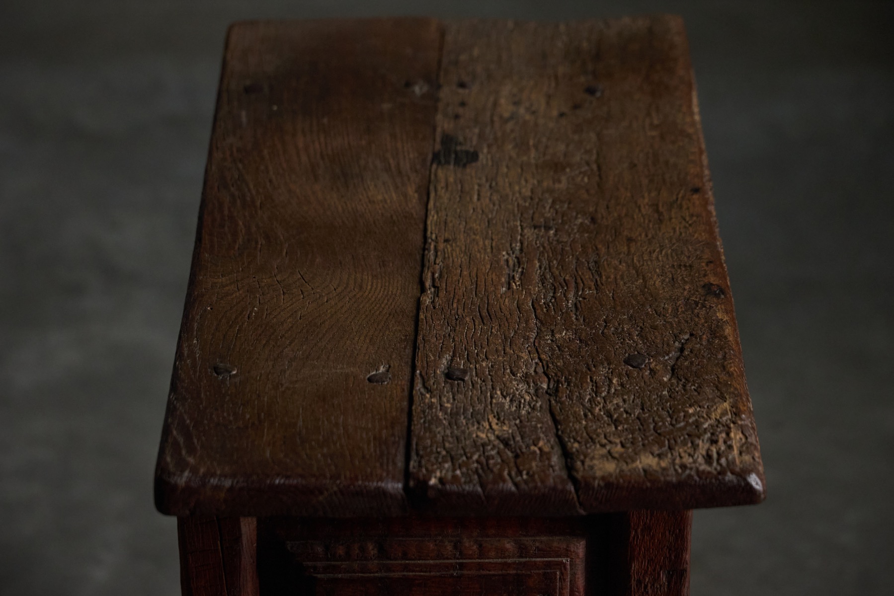 Old world rustic oak cabinet in antique condition