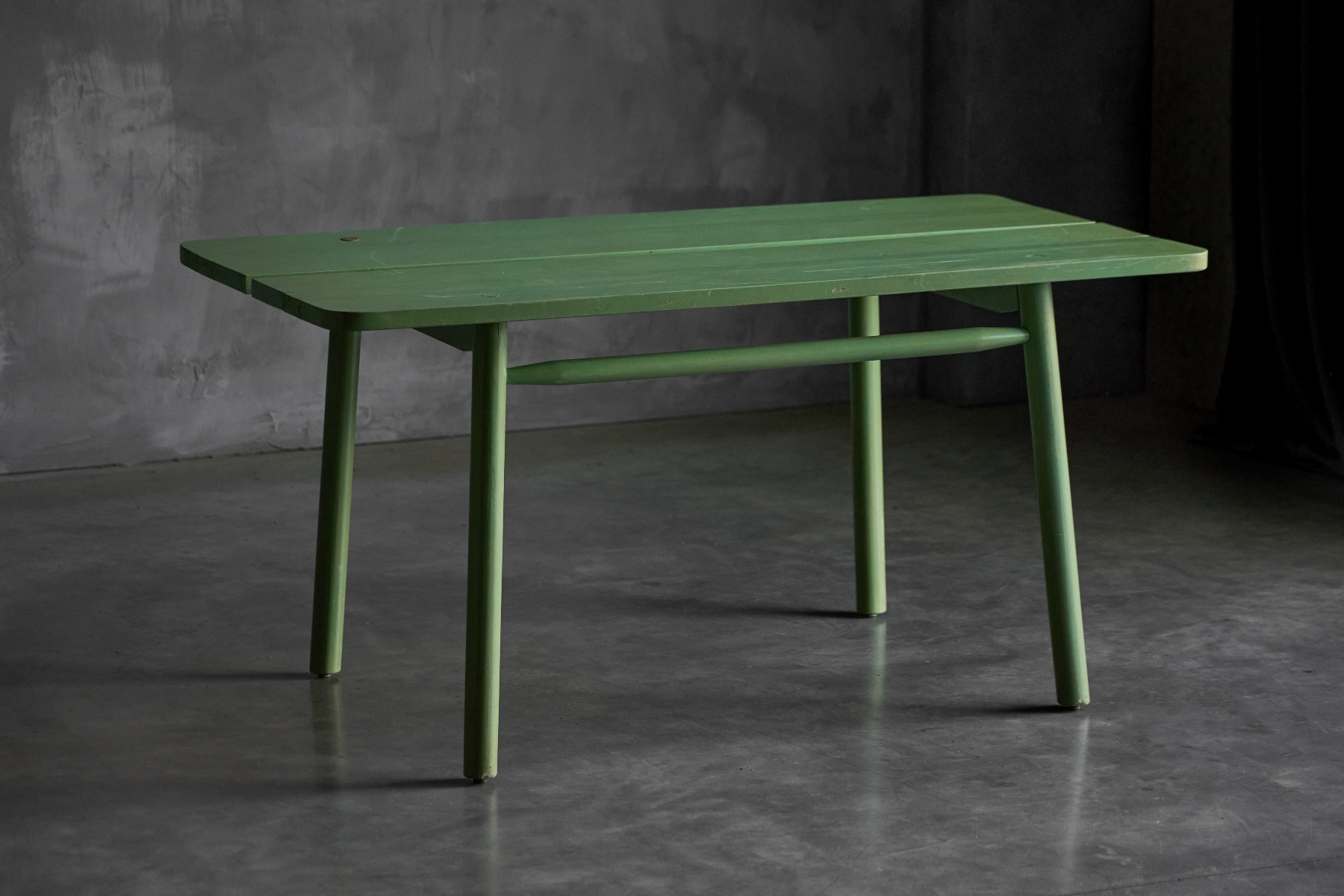 Organic Green Coffee Bean table with sculptural silhouette
