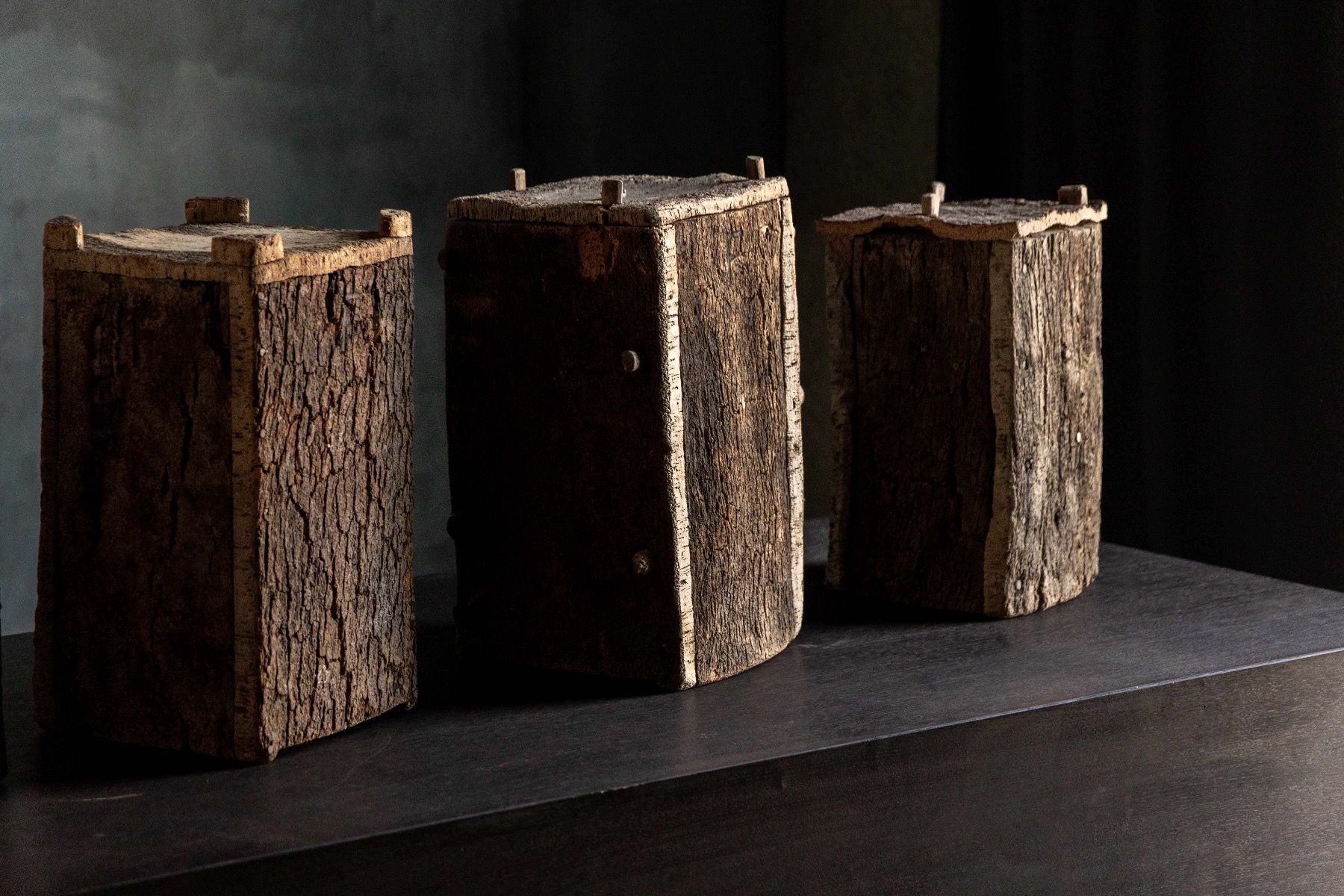 Rustic farmhouse beehives crafted in solid wood
