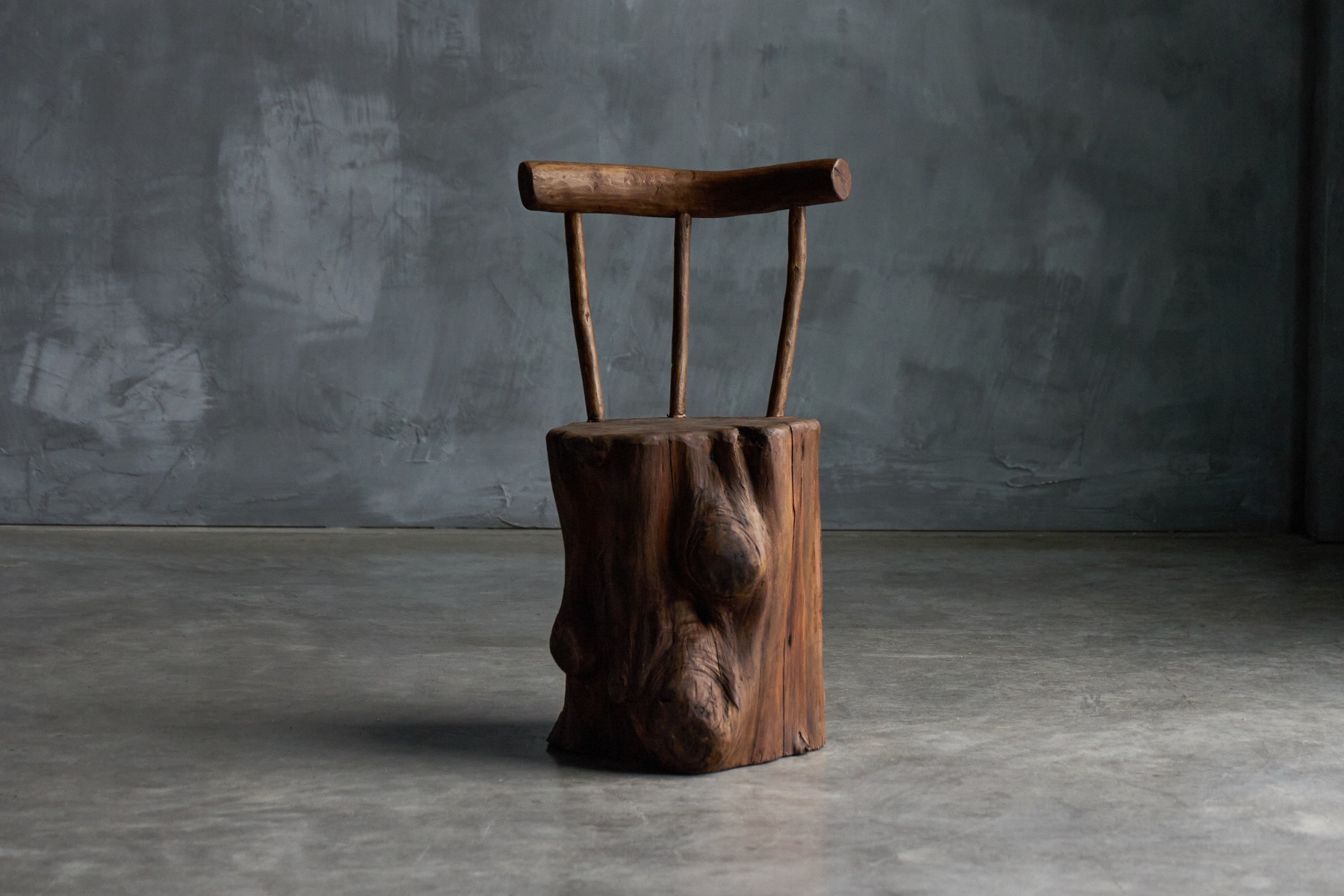 Architectural sculptural chair in brutalist style