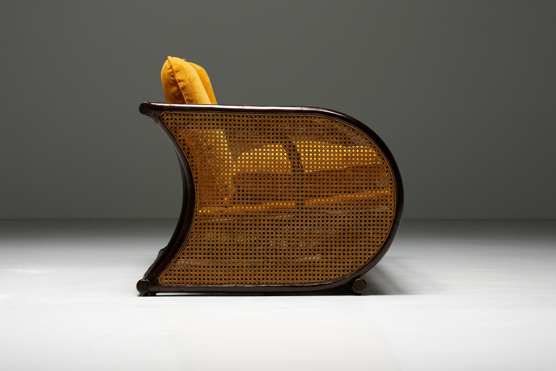 Retro bamboo bench two seater from the 1970s style