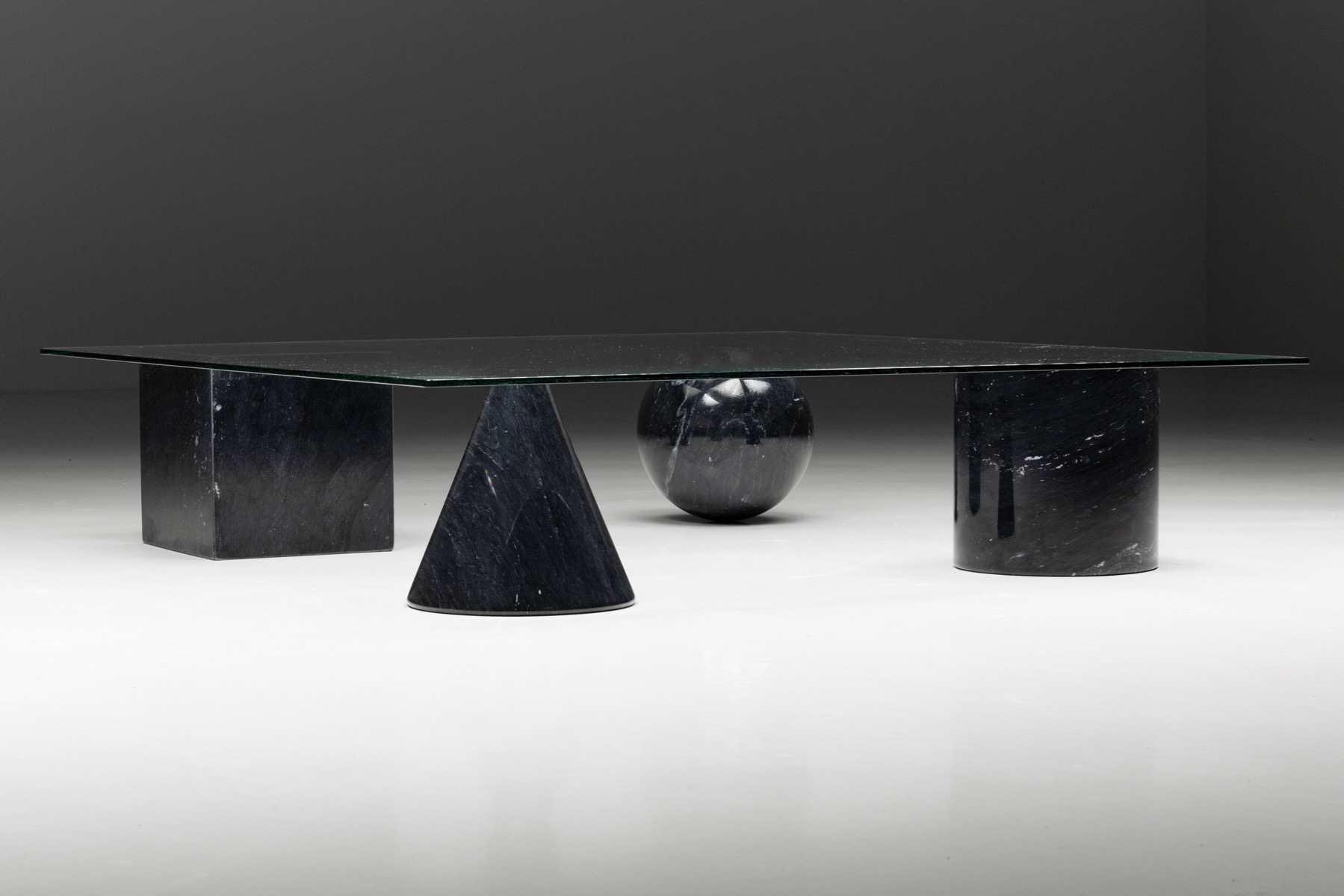 Retro coffee table in modern design Vignelli style