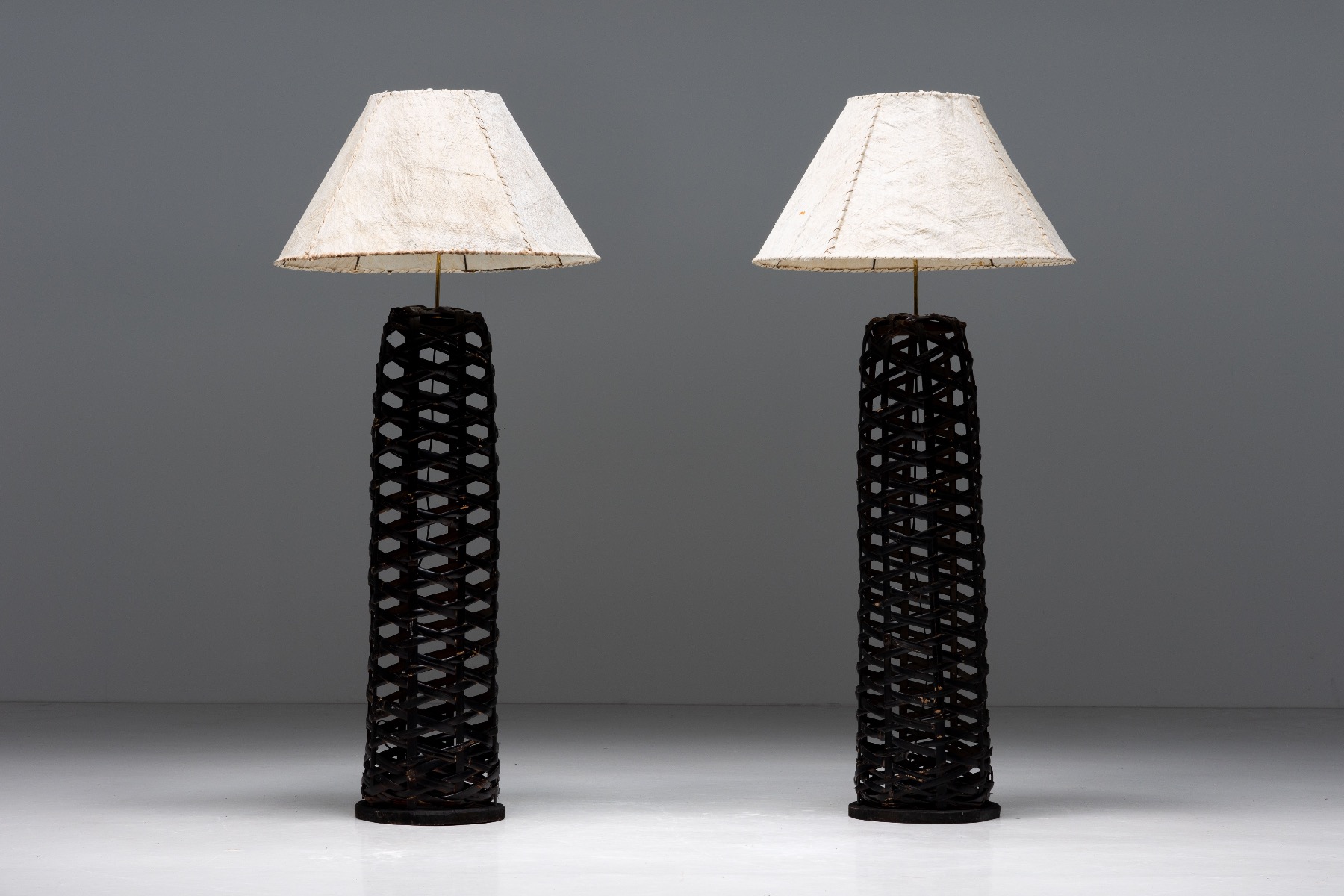 Retro rattan floor lamps from the 1980s lighting