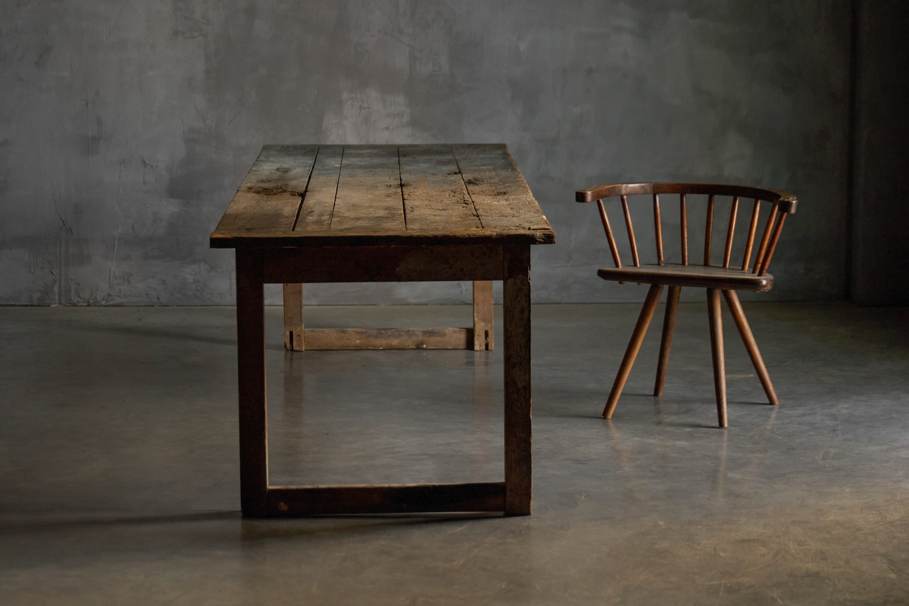 Rustic country dining table dating to the early 1900s