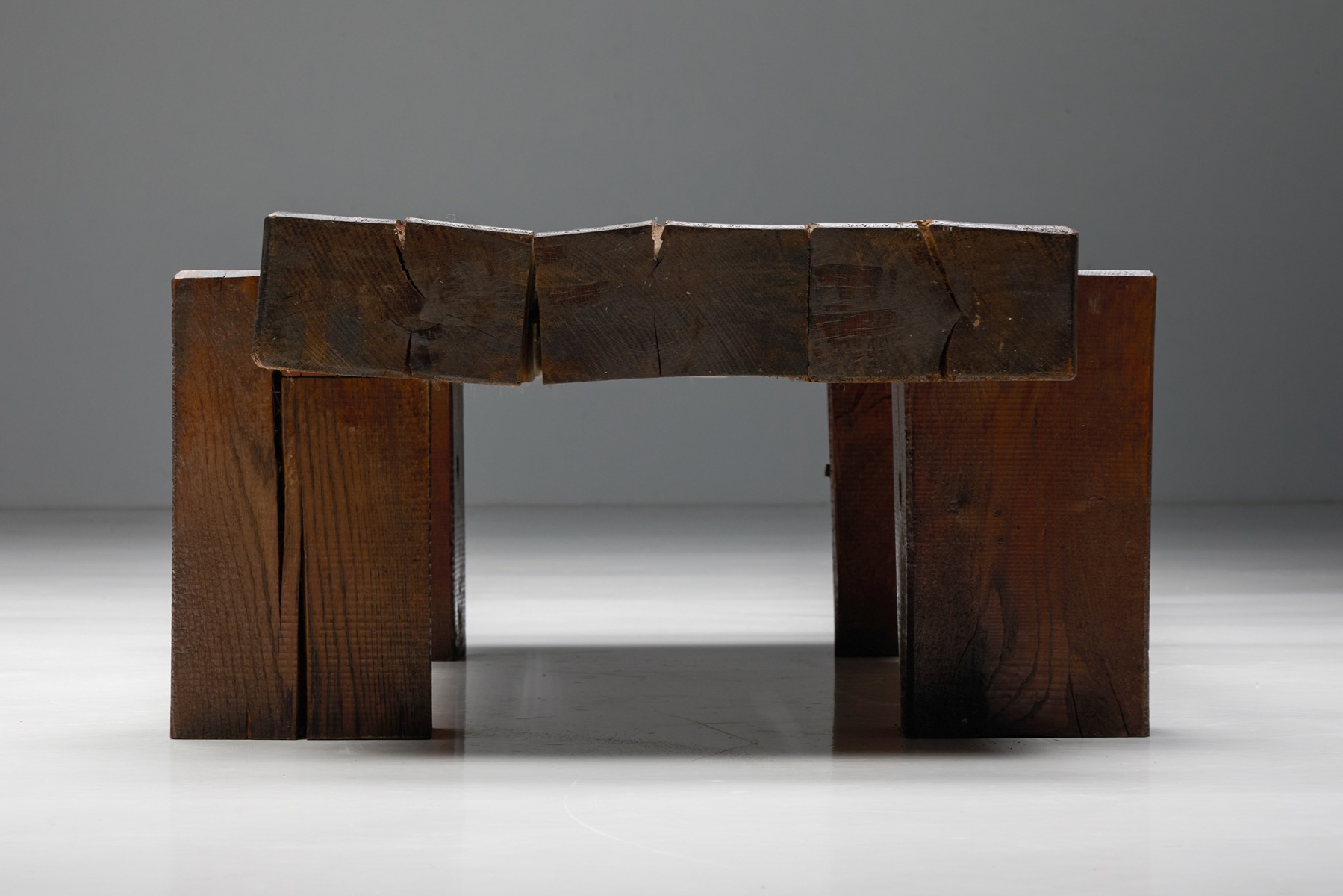 Rustic modern coffee table in brutalist French design