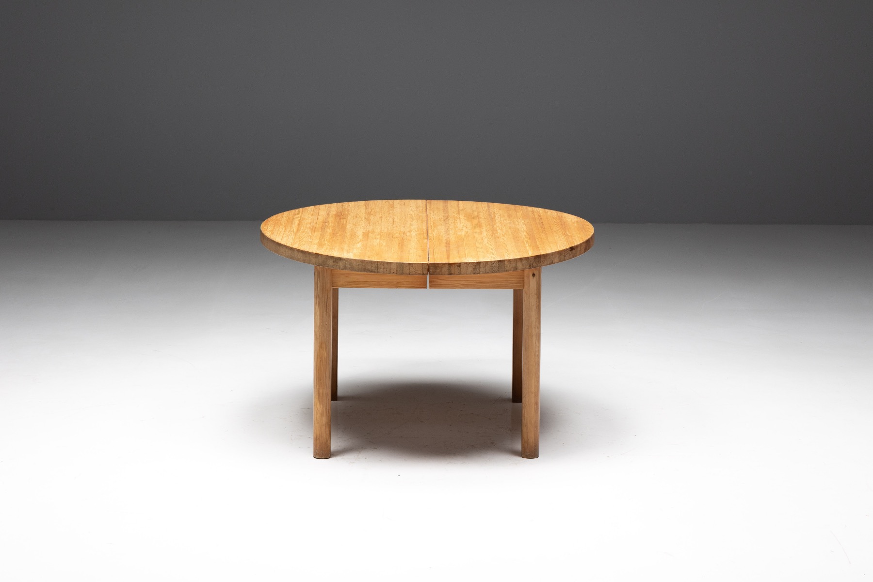 Rustic modern pine dining table in Perriand style