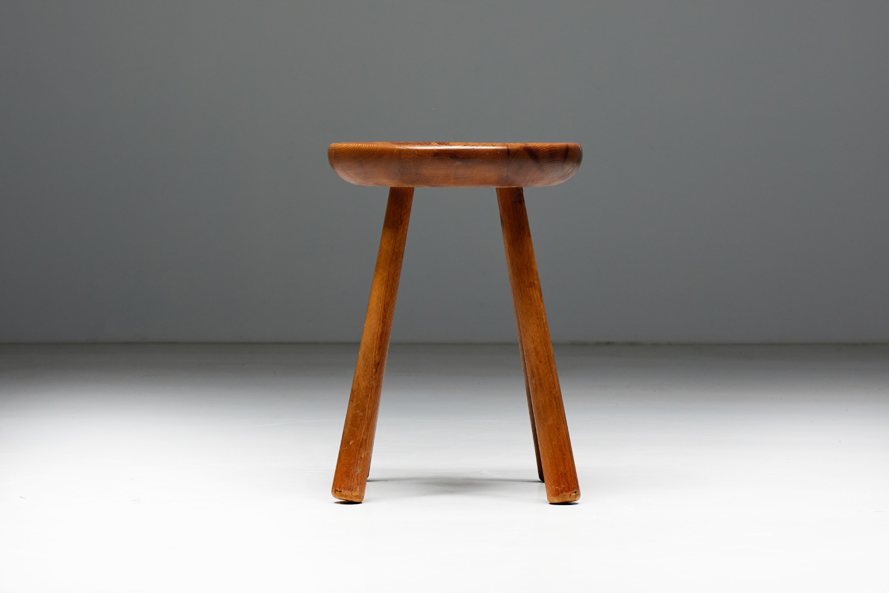 Rustic modern pine stools in solid wood