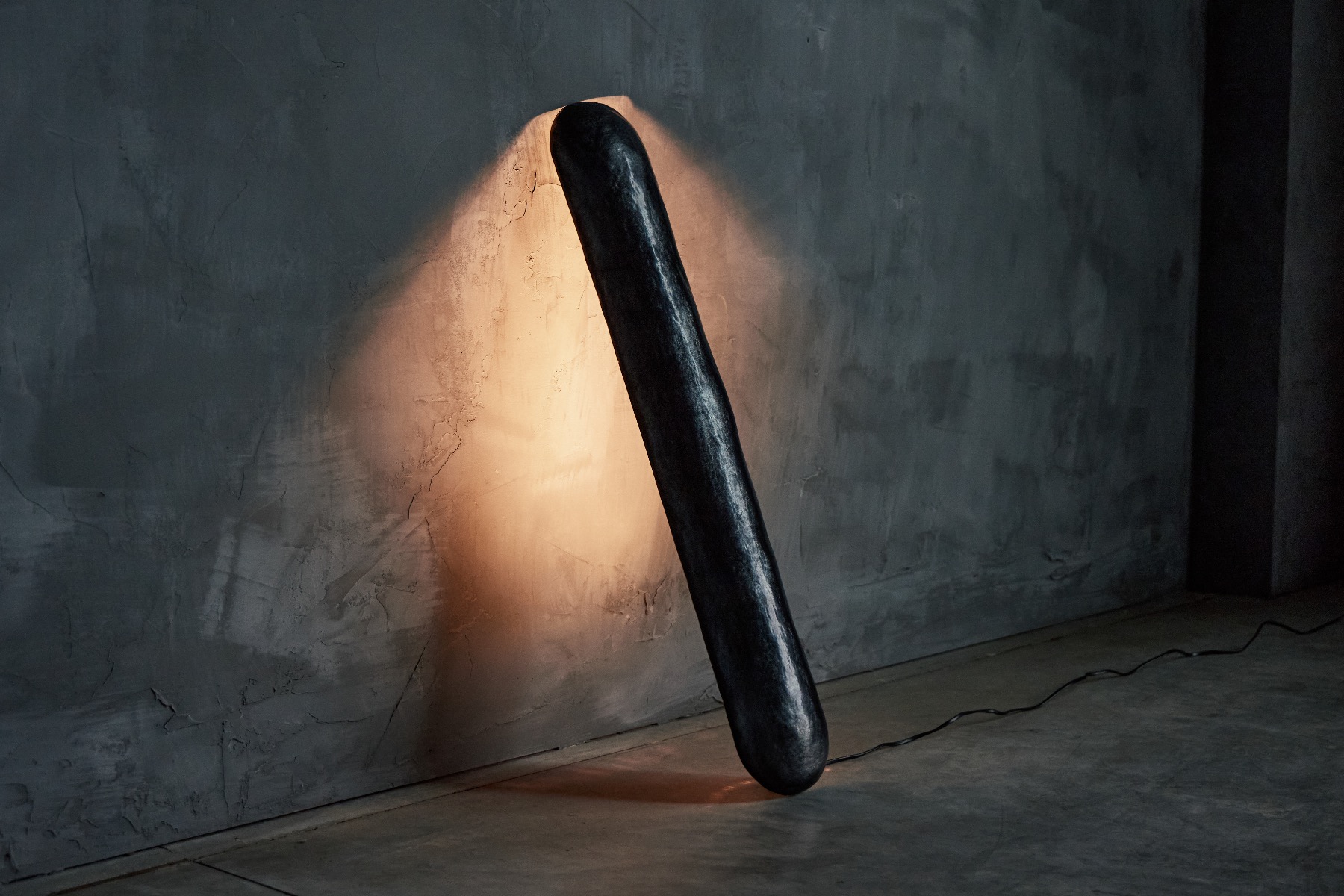 Sculptural black aluminium light shade