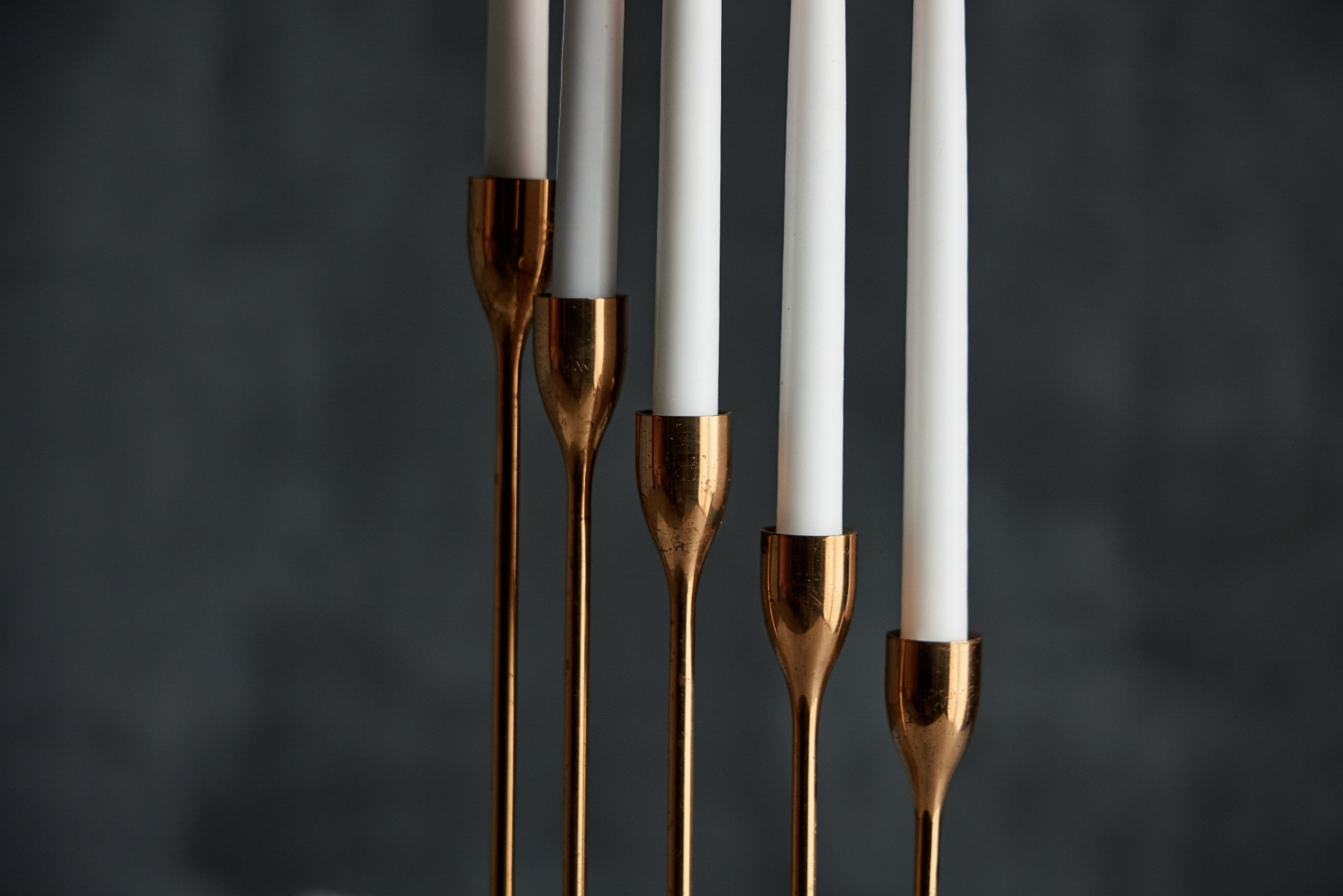Sculptural brass candlesticks 1960s design
