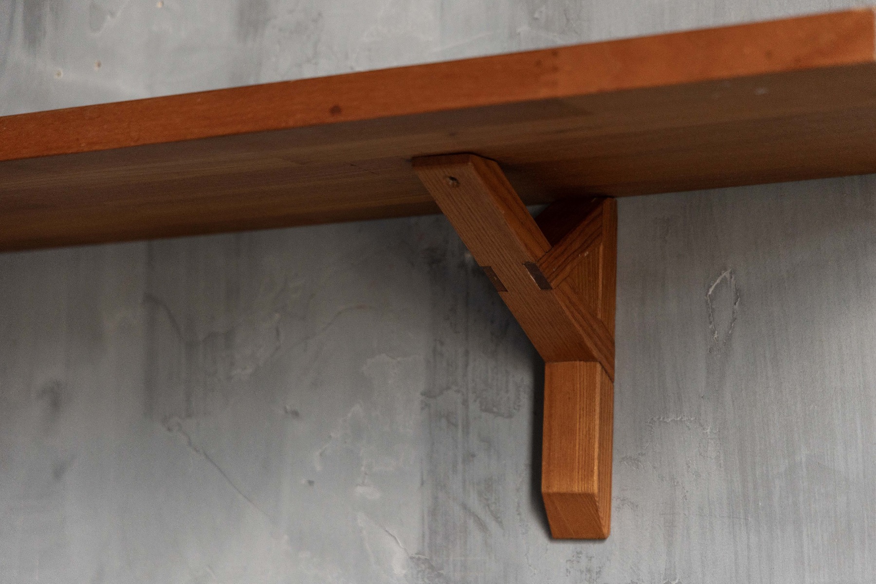 Sculptural custom shelf reflecting Pierre Chapo design