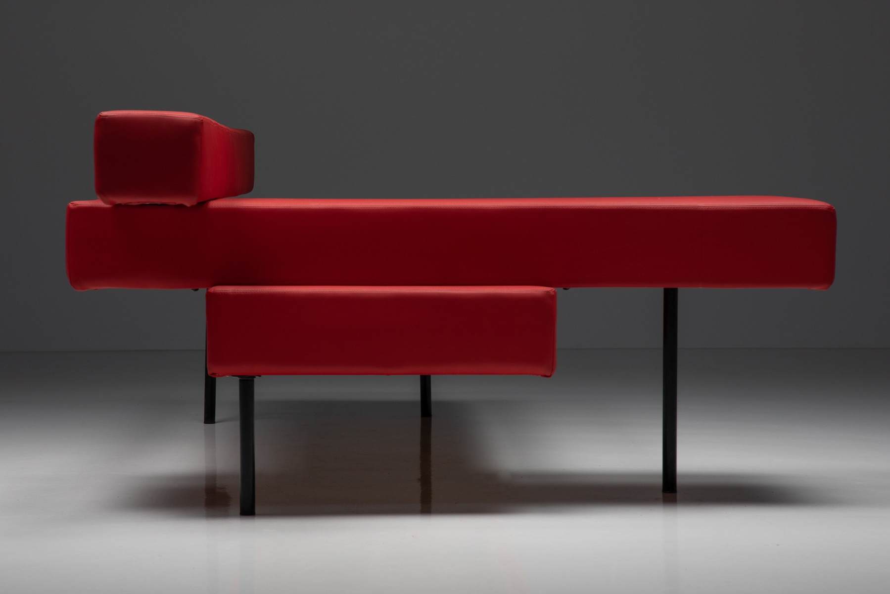 Sleek postmodern sofa in architectural design