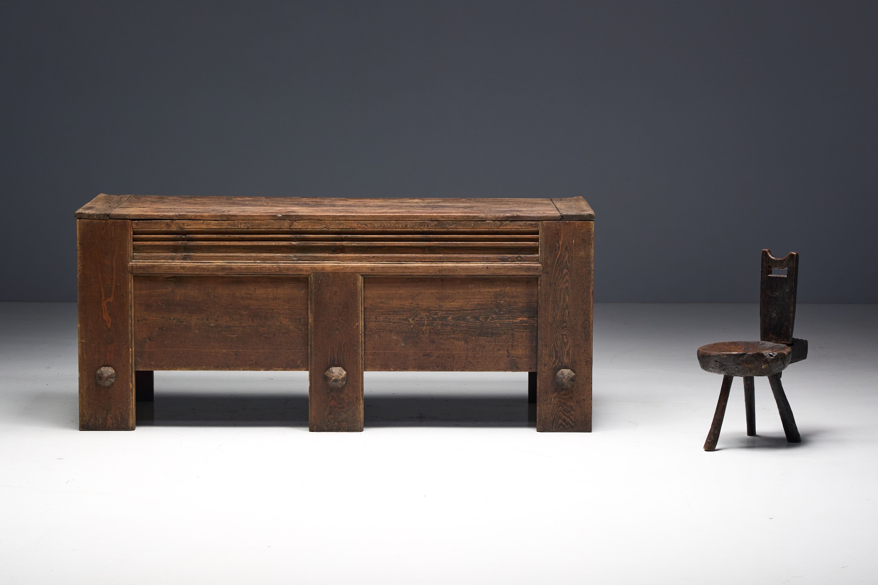 Vernacular Alpine chest with aged patina