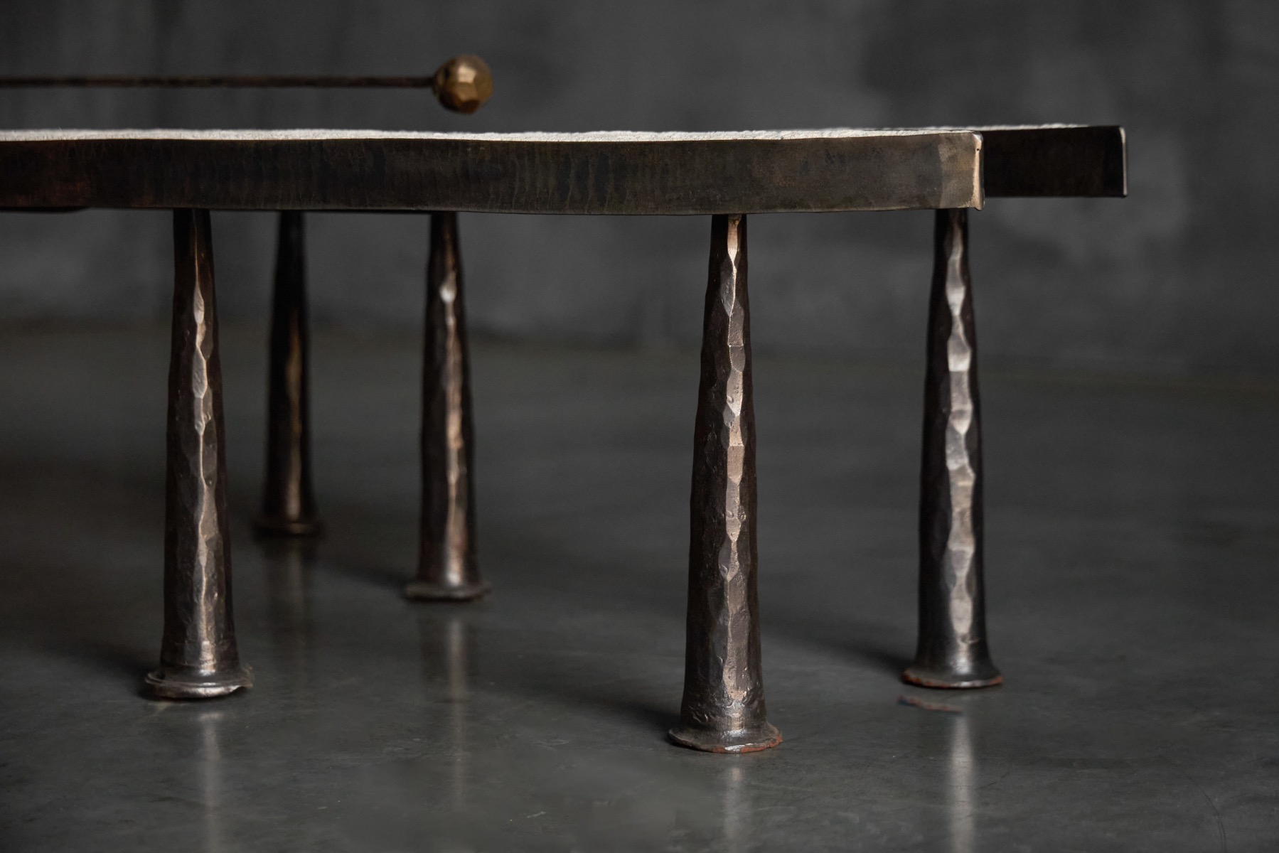 Contemporary coffee table in steel and stone from 2019 by Thomas Serruys