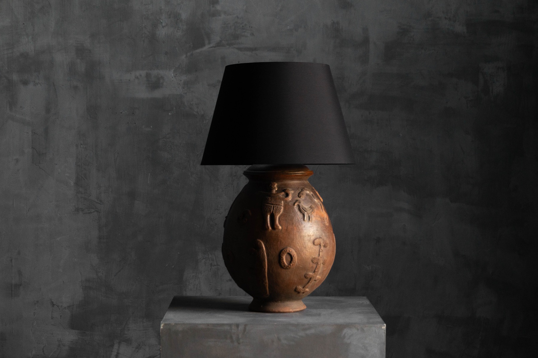 Studio ceramic table lamp handmade in the 20th century