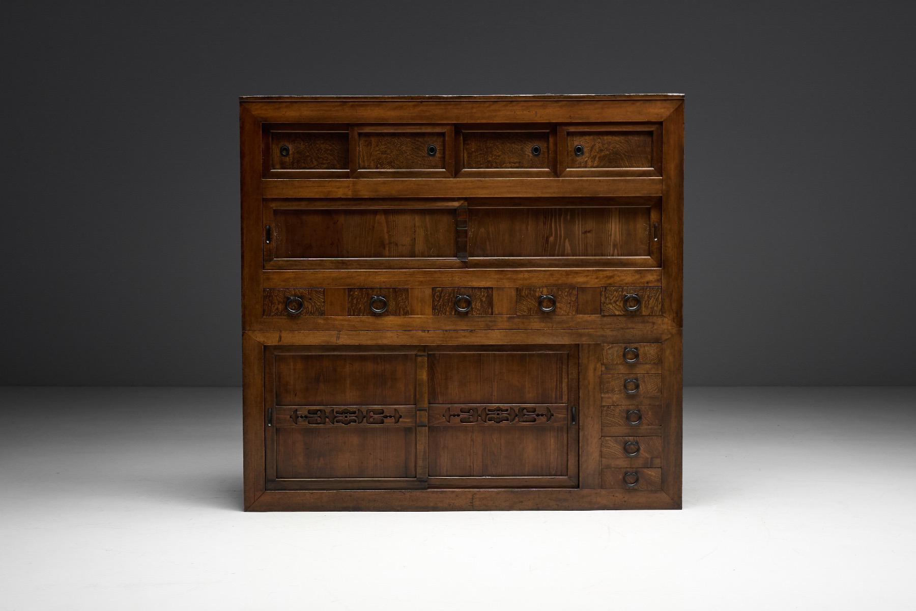 Japanese Mizayu Tansu cabinet showing vernacular craftsmanship