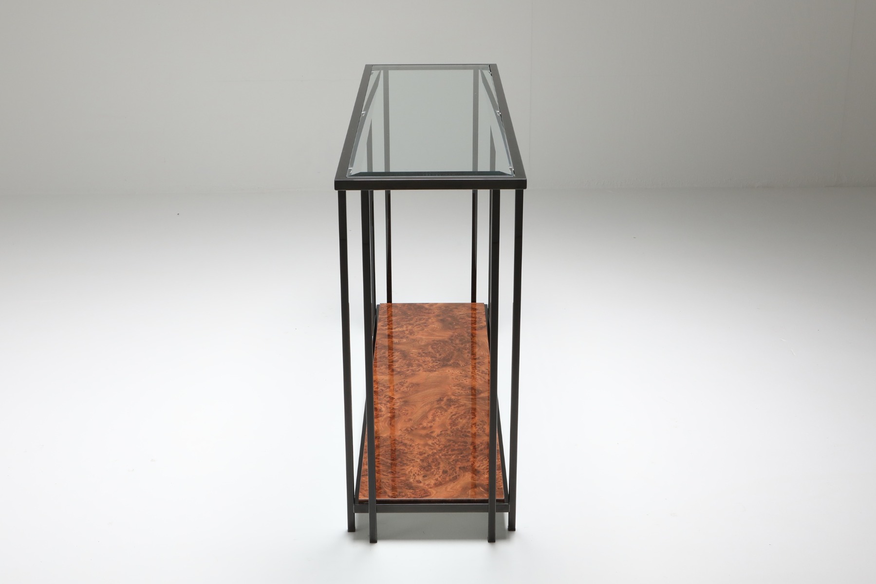 Two tier console table in metal Maison Jansen style