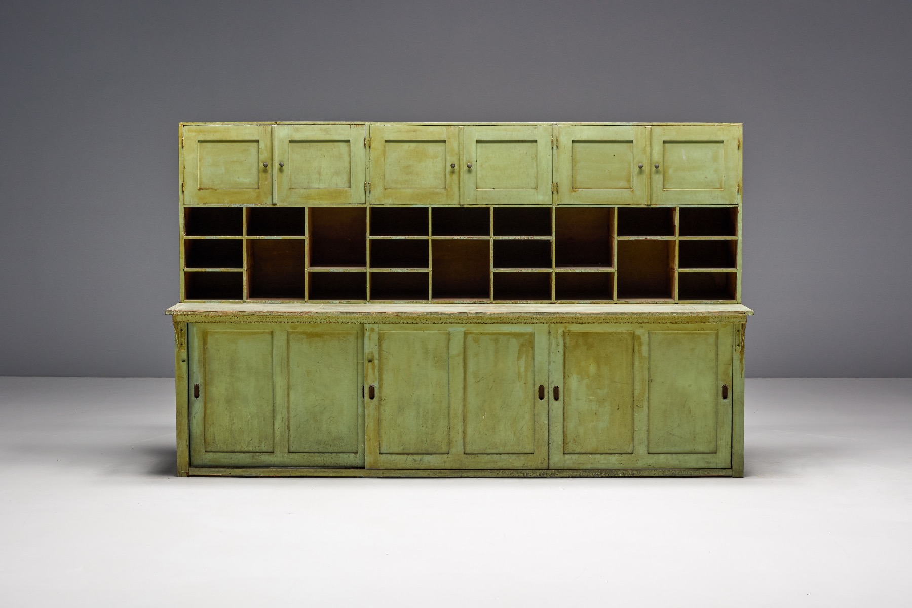 Vernacular green apothecary cabinet 19th century
