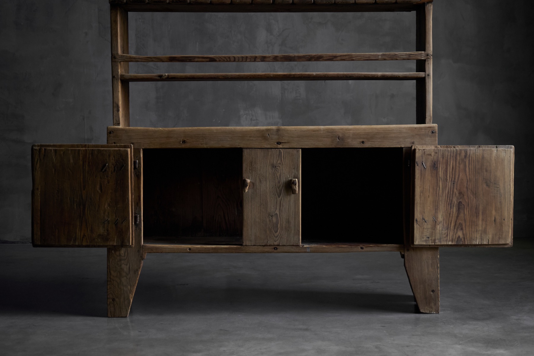 Rural rustic primitive cabinet with authentic aged character