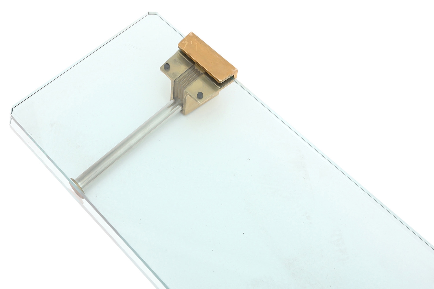 Brass & Glass Wall Mounted Shelve, Ghyczy - 1980s