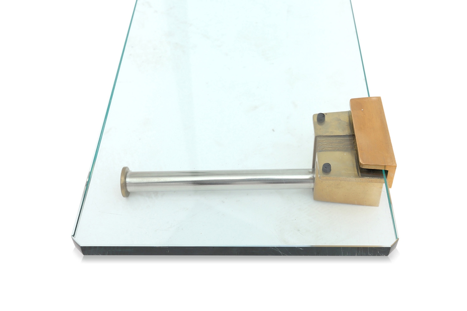 Brass & Glass Wall Mounted Shelve, Ghyczy - 1980s