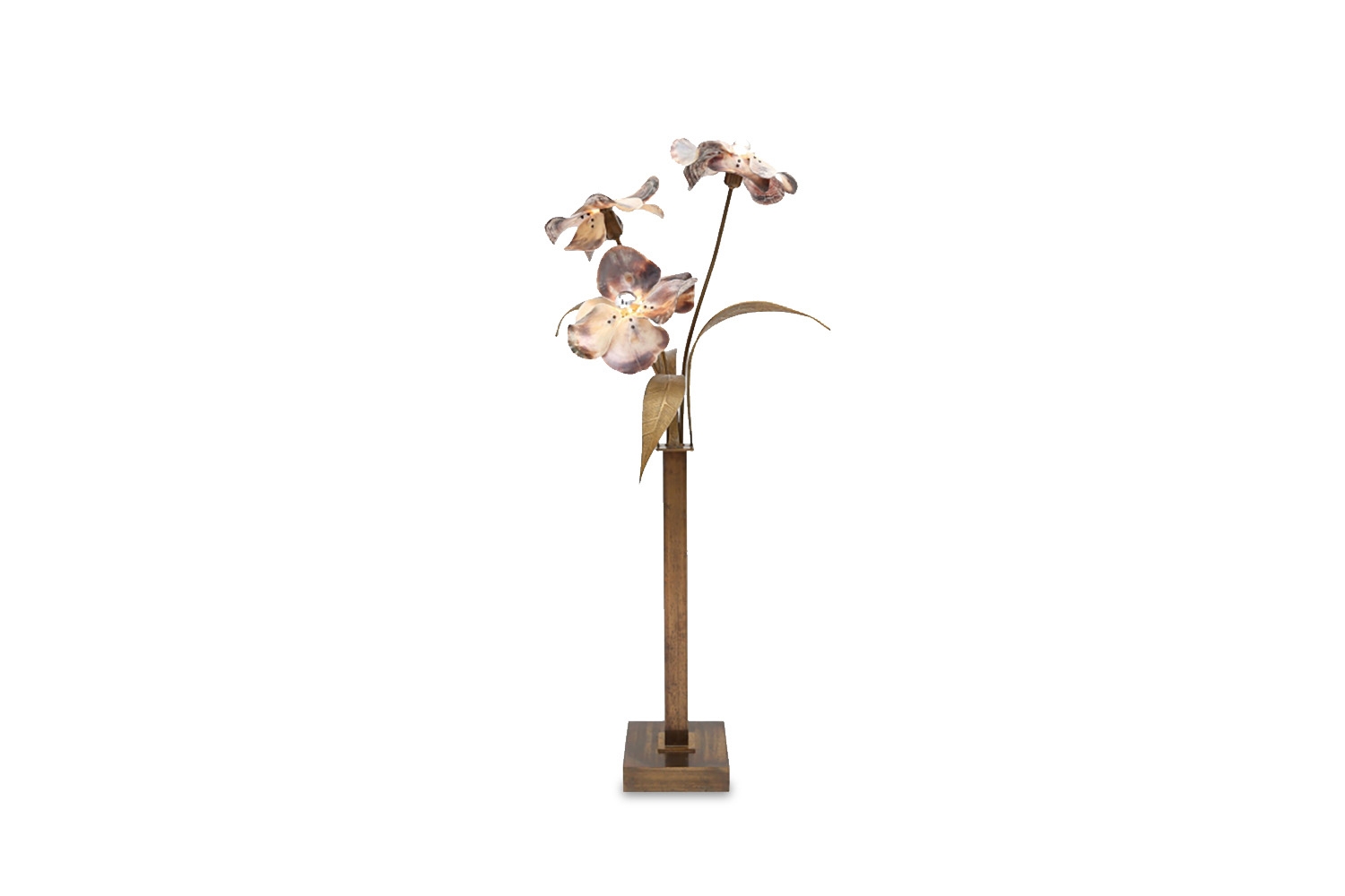 Bronze And Brass Floor Lamp, Willy Daro - 1970s